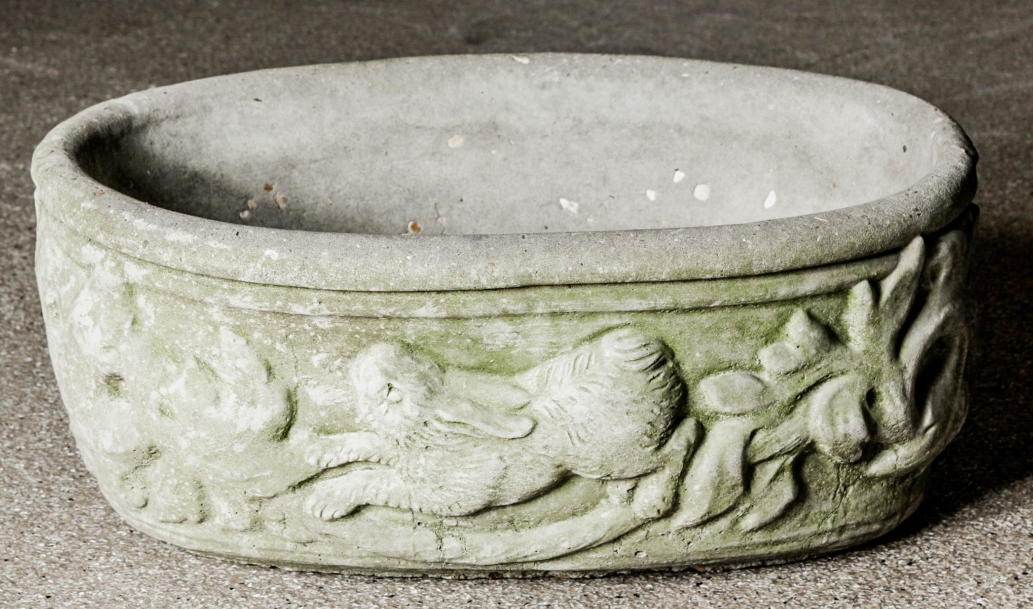 Concrete Planter and Bunny Statue