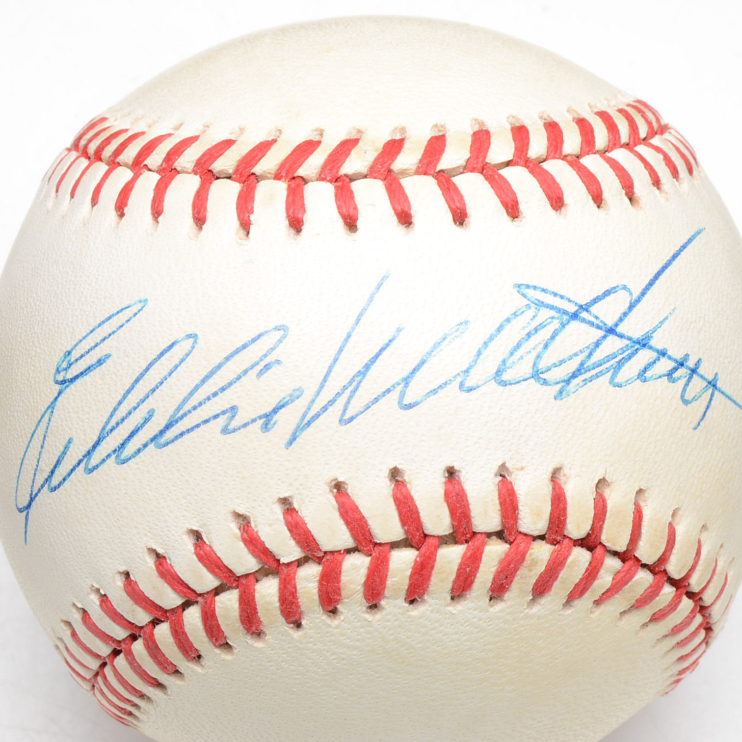 Eddie Mathews Signed Rawlings NL Baseball COA