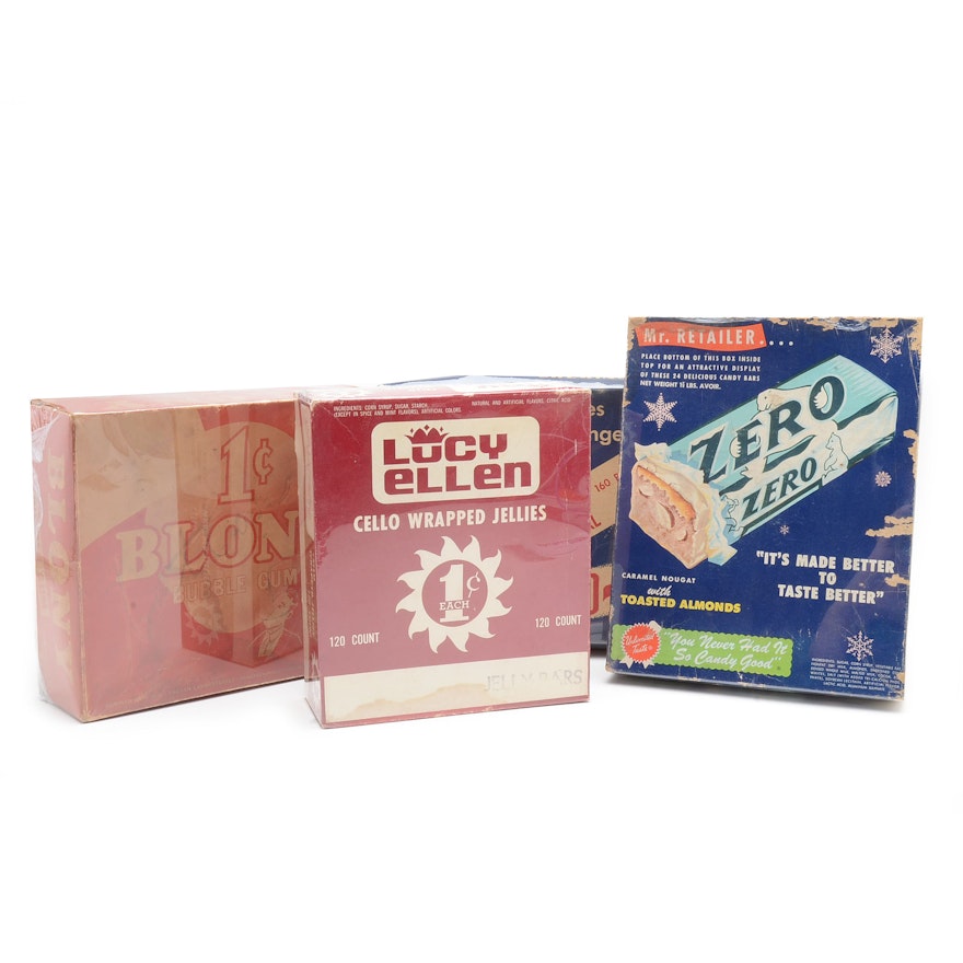 Four Vintage Candy/Gum Boxes