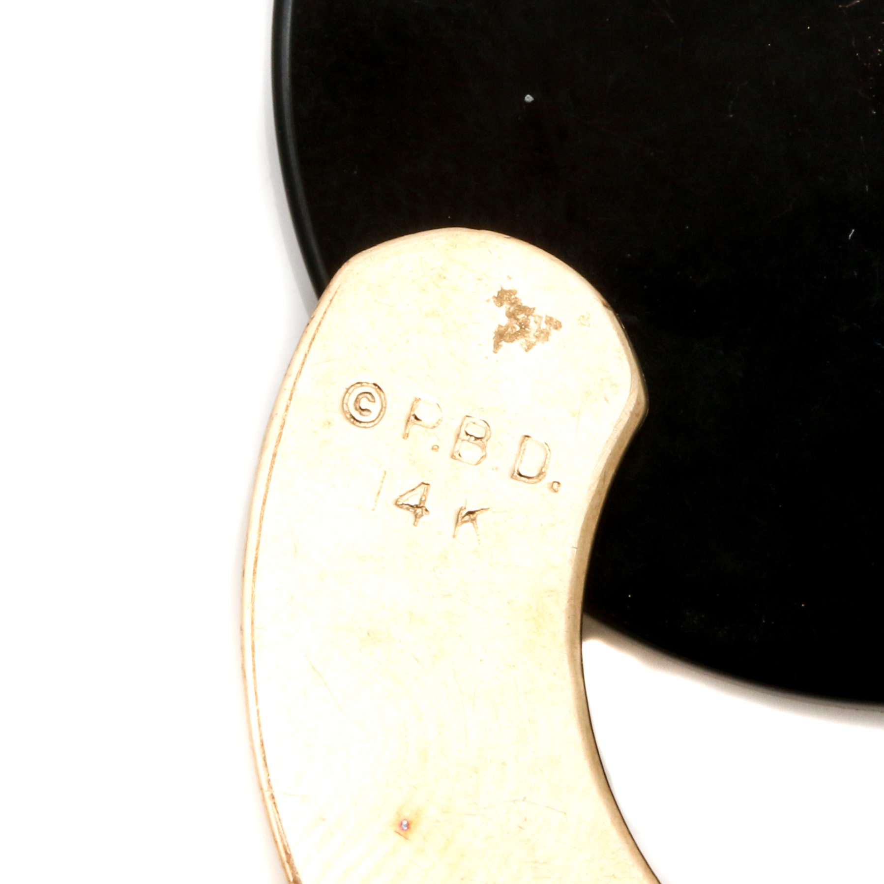 14K Yellow Gold Black Onyx Earrings