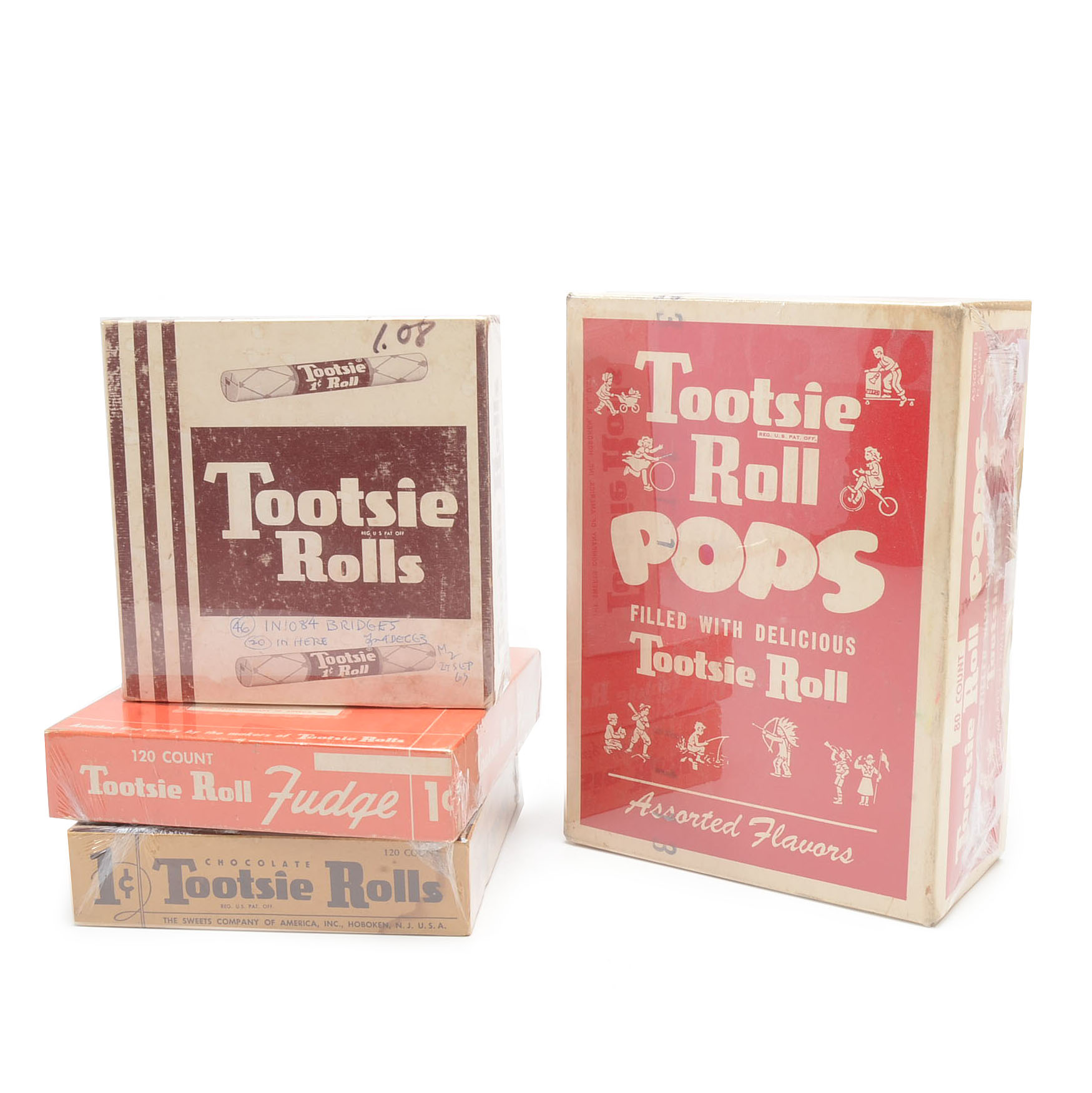 Four Vintage Tootsie Roll Candy Boxes