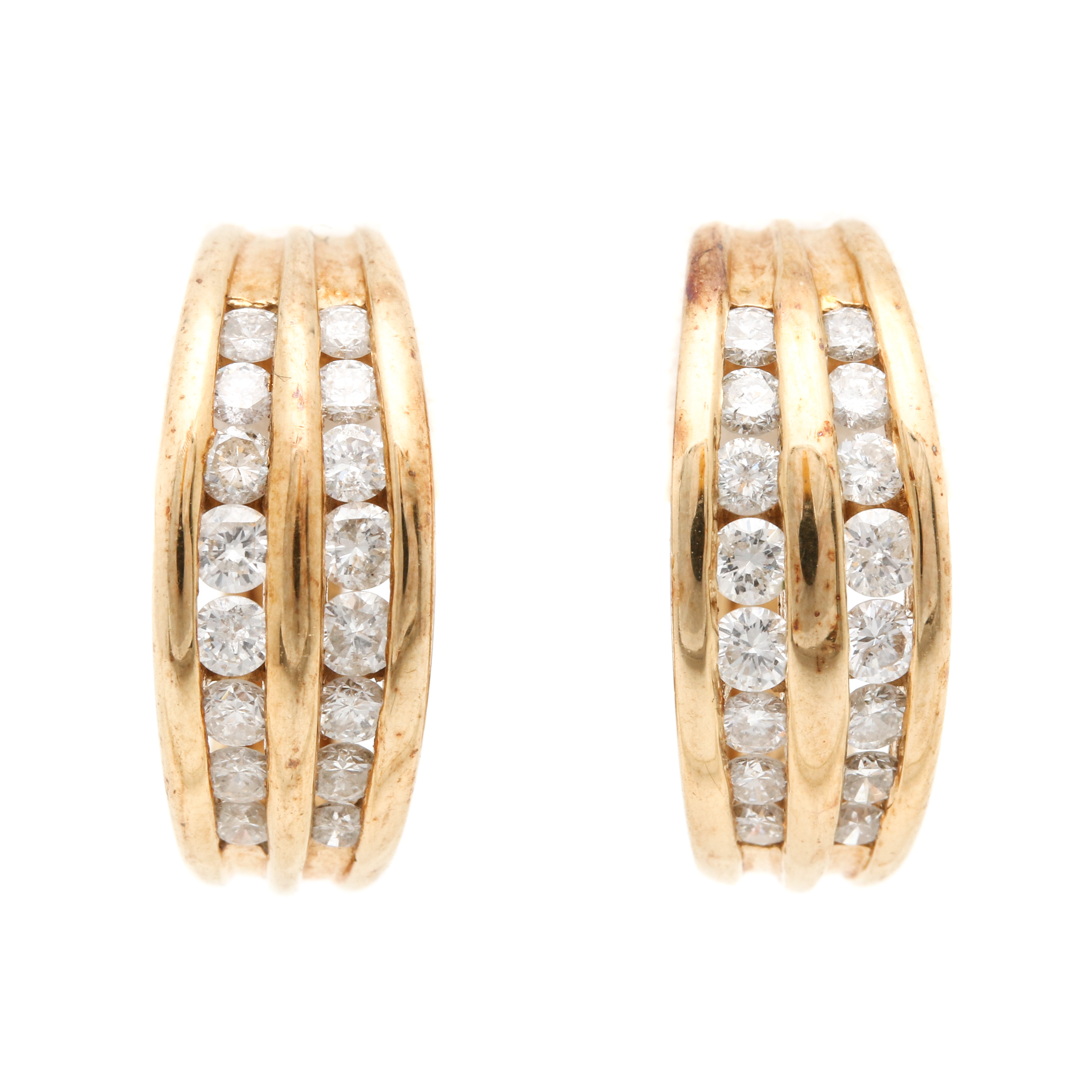 14K Yellow Gold 1.20 CTW Diamond Earrings