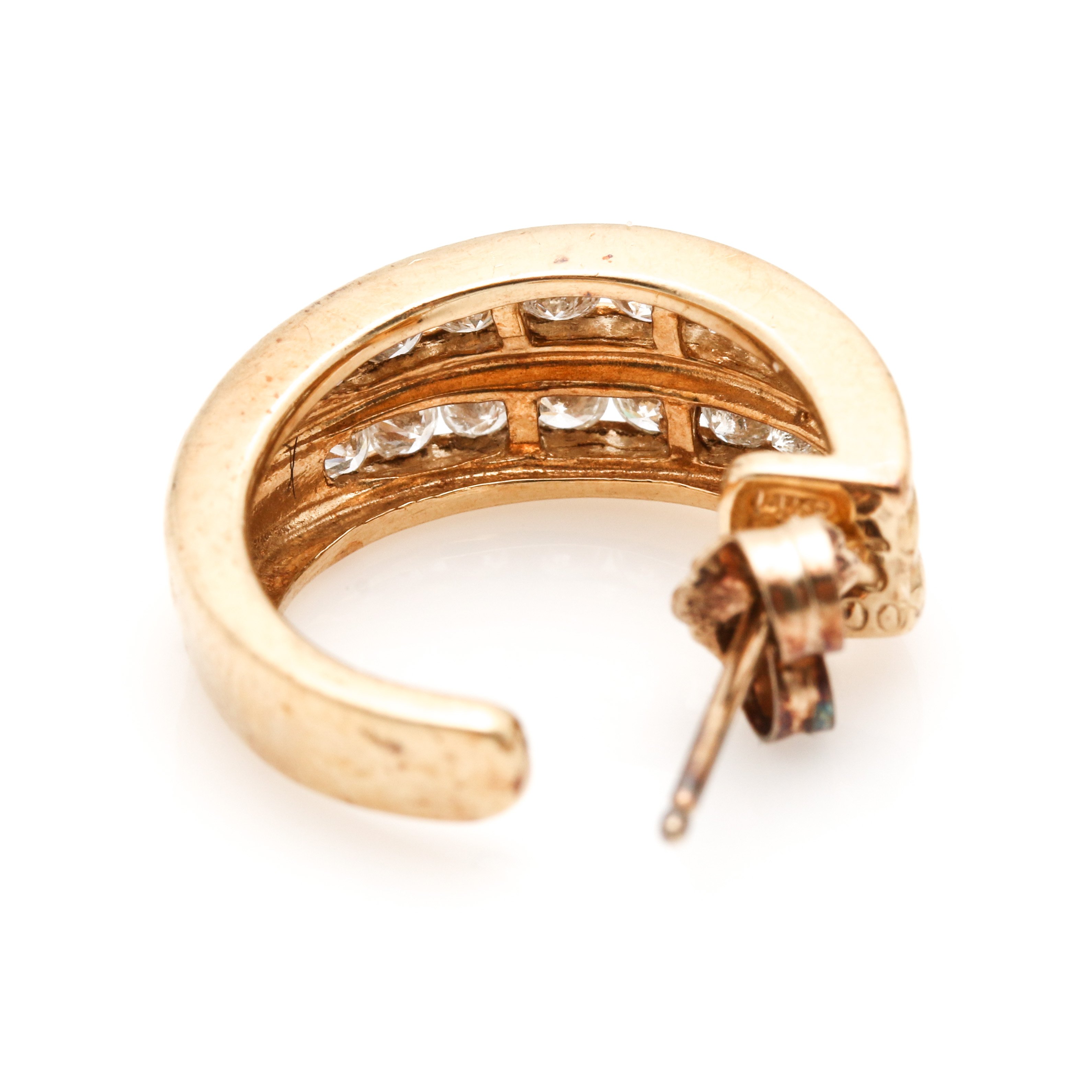 14K Yellow Gold 1.20 CTW Diamond Earrings