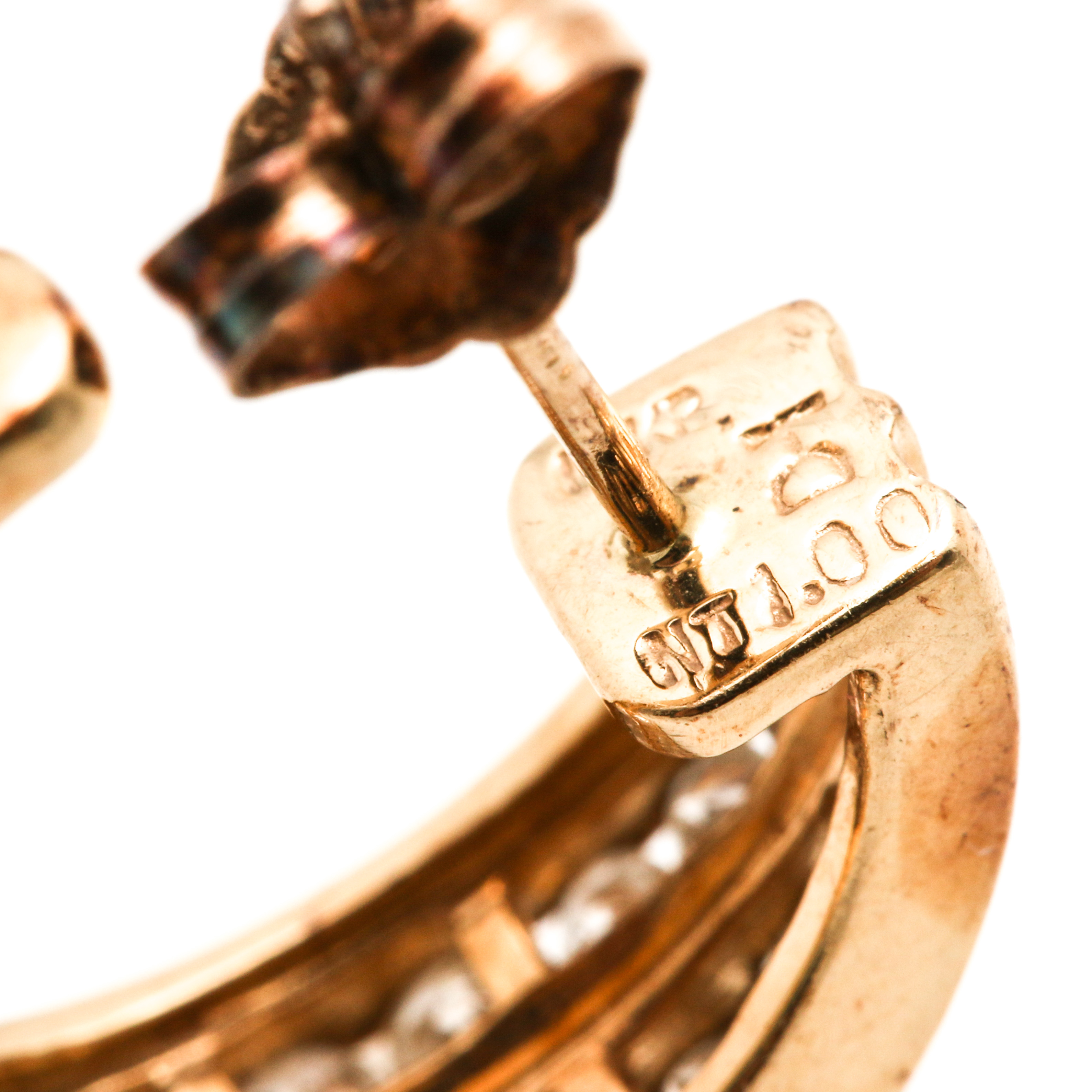 14K Yellow Gold 1.20 CTW Diamond Earrings