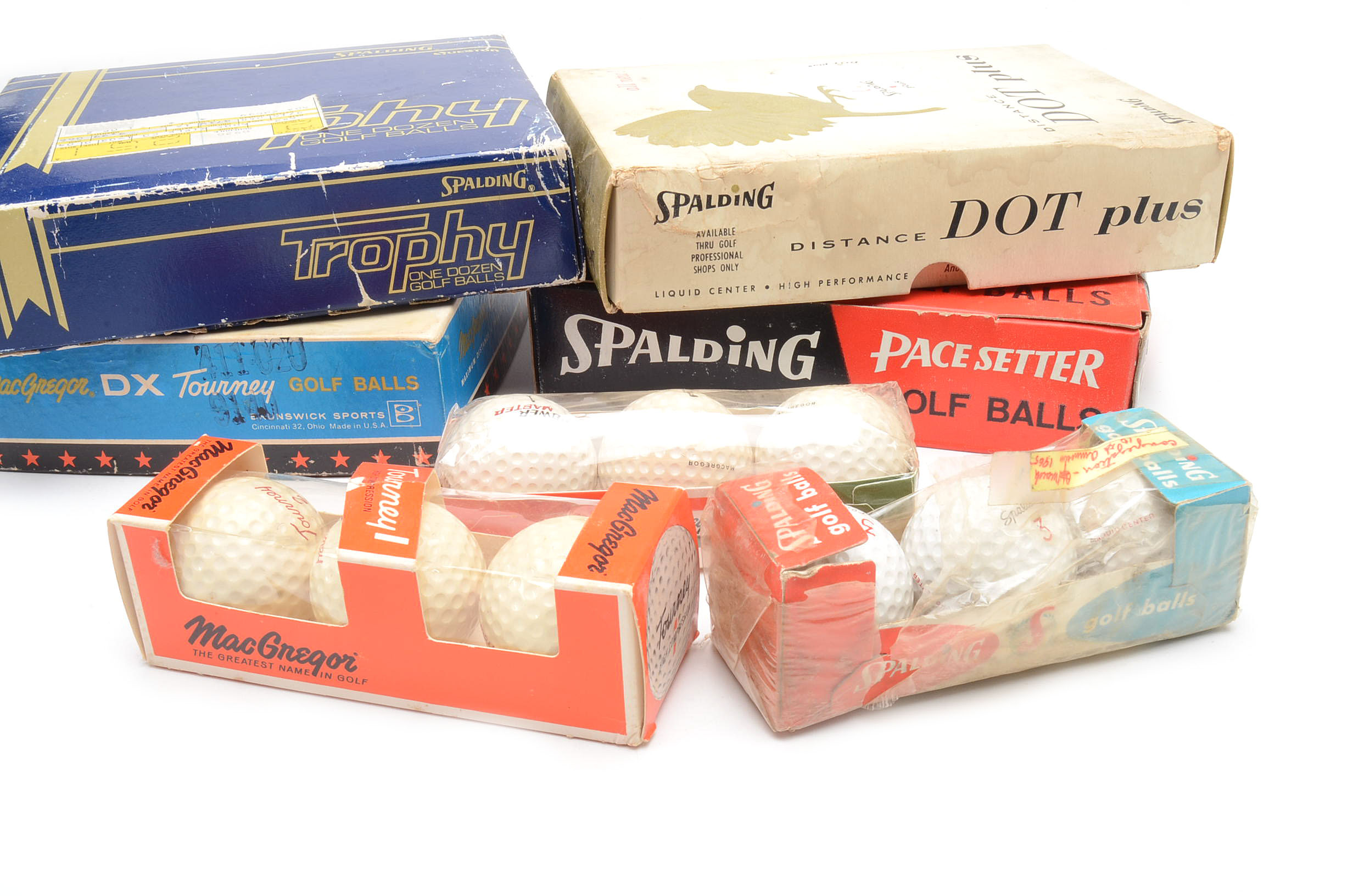 Spalding and MacGregor Golf Balls in Packages