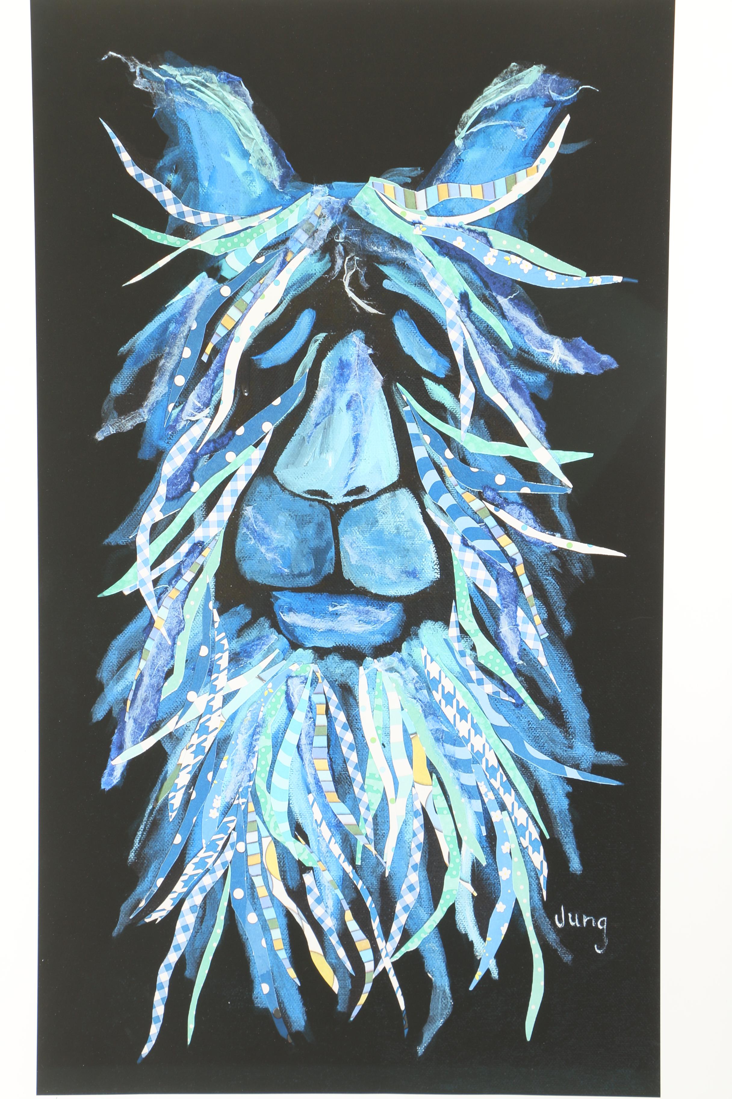 Nancy A. Jung Limited Edition Giclee Print "A Blue Alpaca"