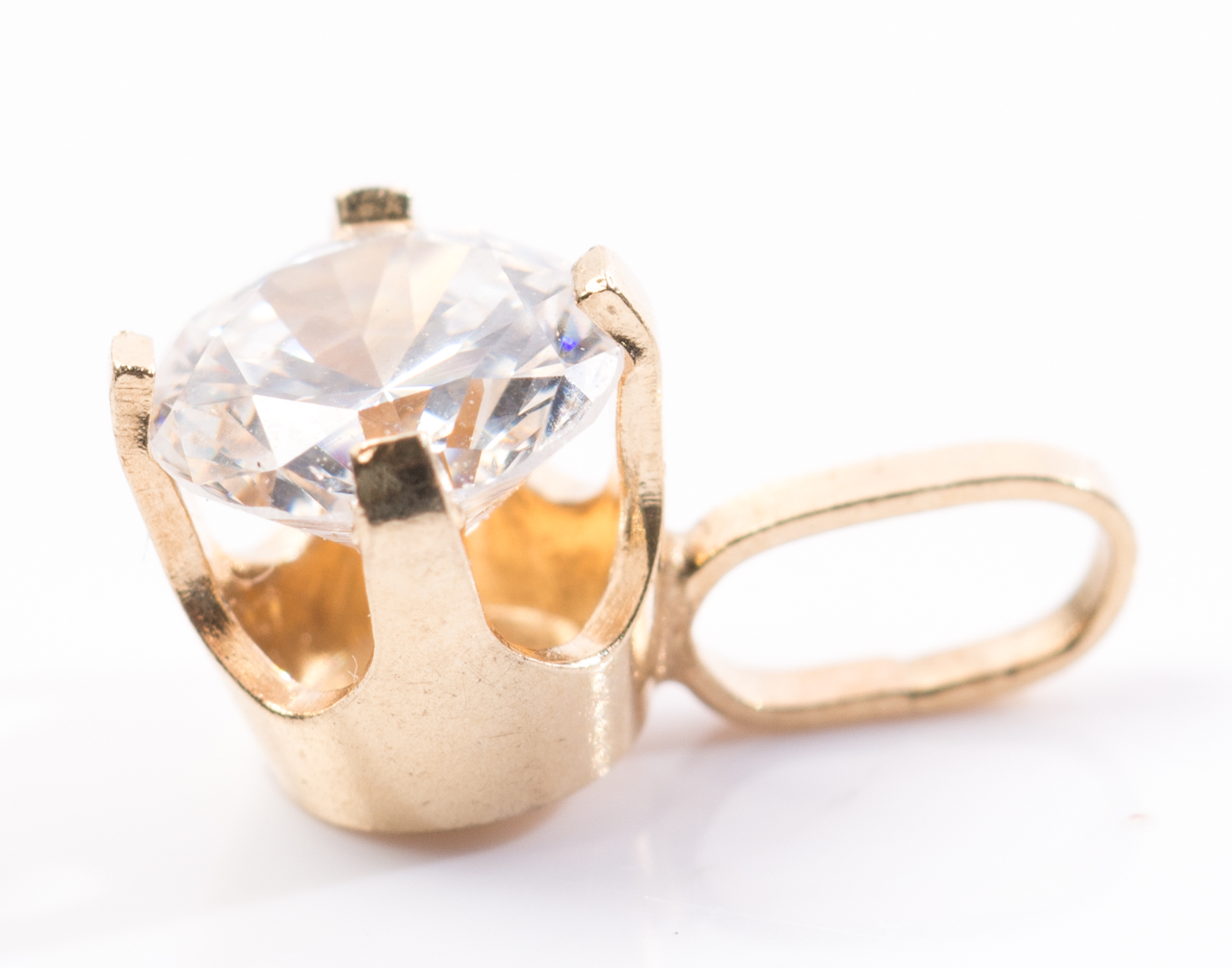 14K Yellow Gold Cubic Zirconia Pendant