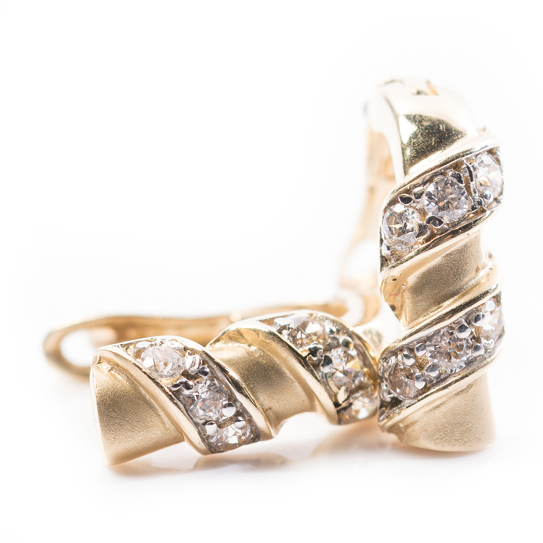 14K Yellow Gold Cubic Zirconia Earrings