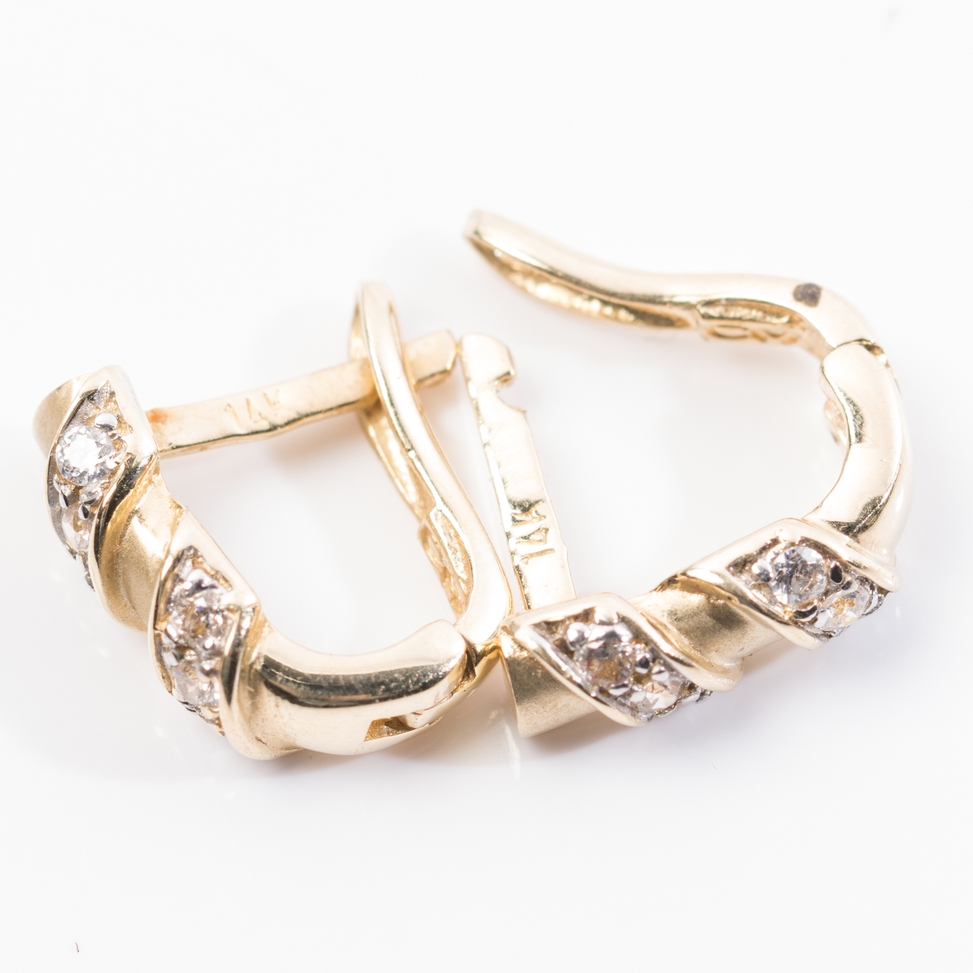 14K Yellow Gold Cubic Zirconia Earrings