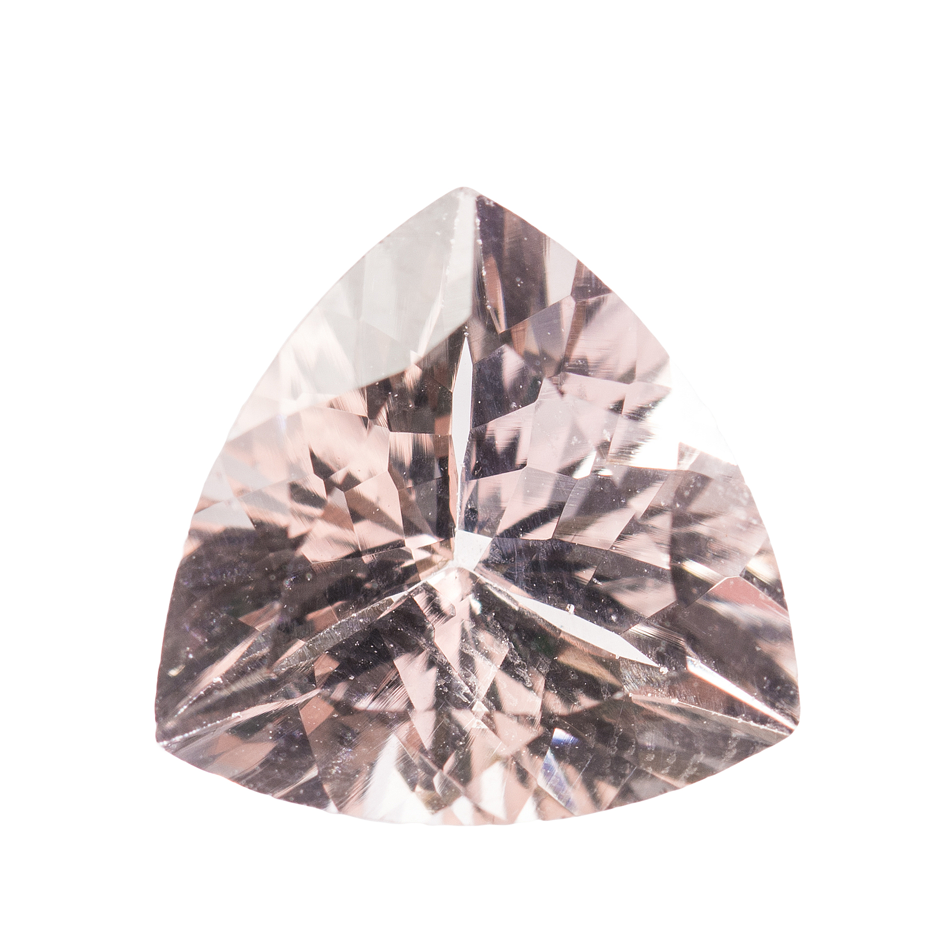 Loose 3.00 CT Morganite Trillion Cut Gemstone