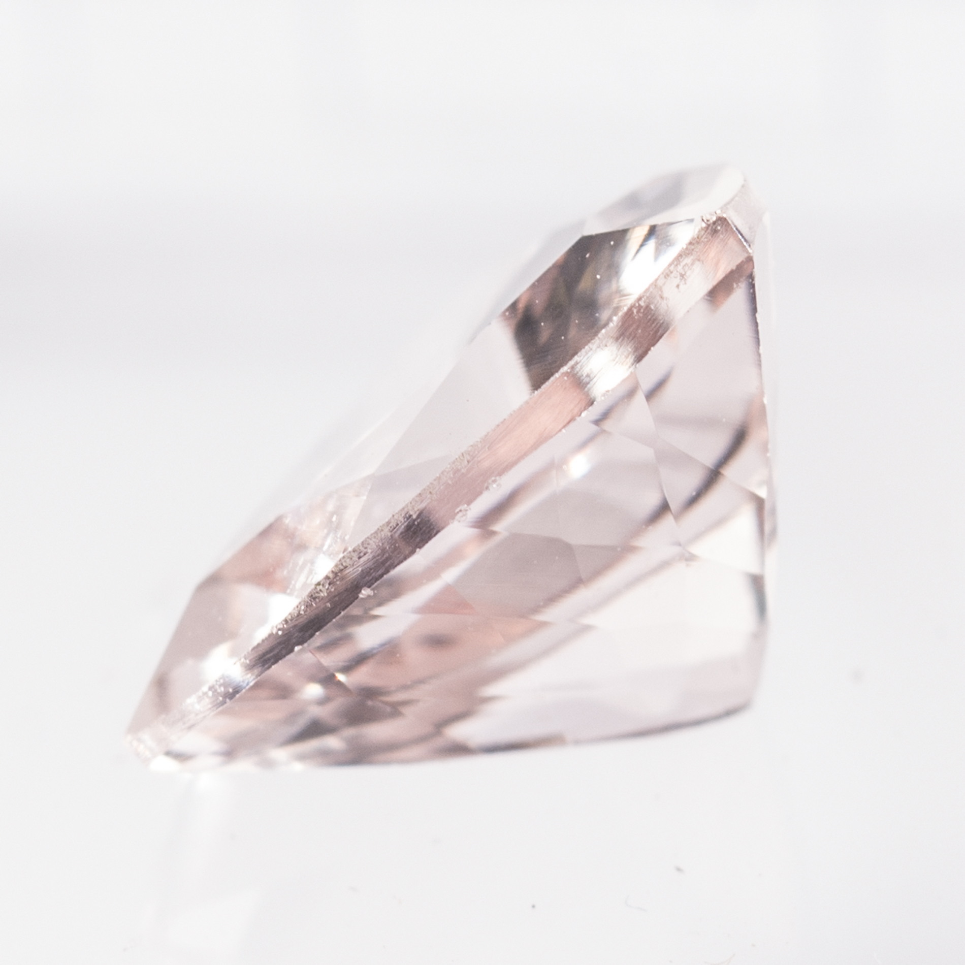 Loose 3.00 CT Morganite Trillion Cut Gemstone