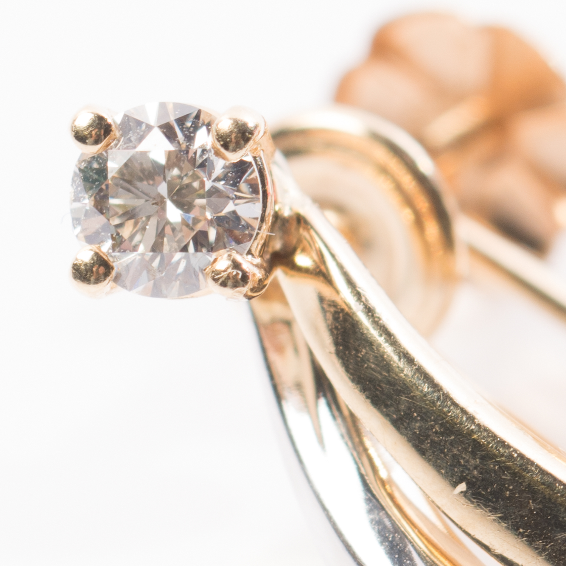 Vintage 14K Yellow and White Gold Diamond Screwback Earrings