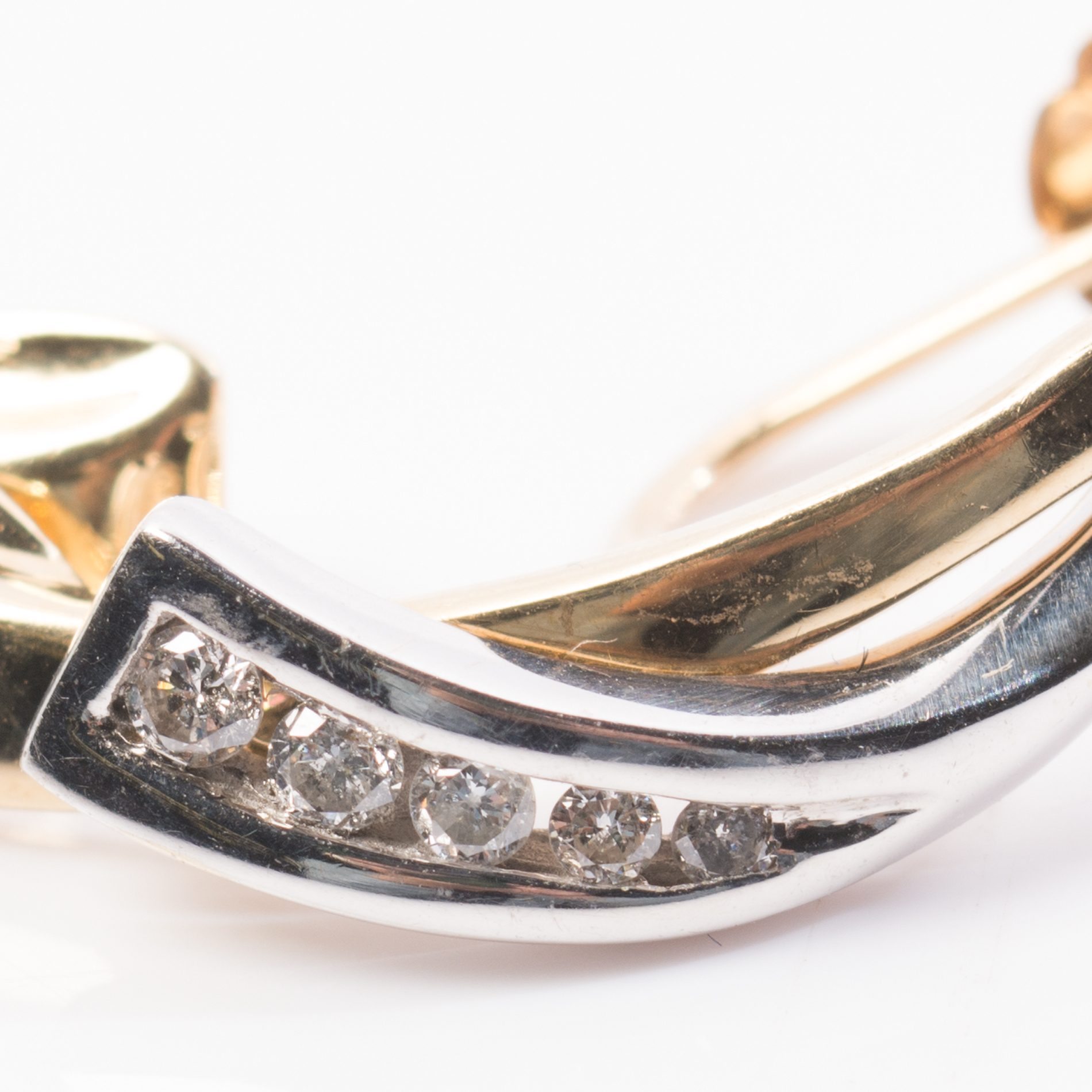 Vintage 14K Yellow and White Gold Diamond Screwback Earrings