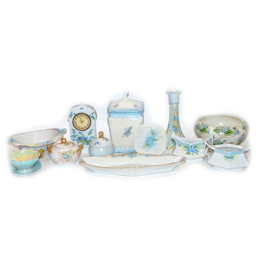 Collection of Vintage China Pieces Featuring Limoges