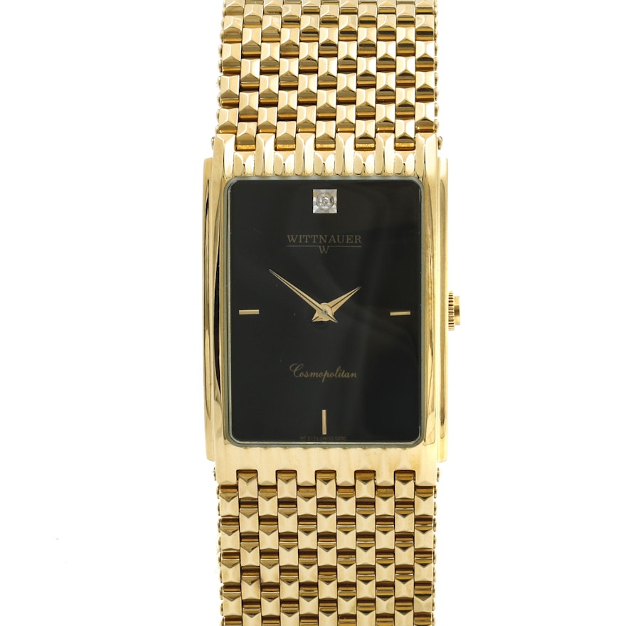Wittnauer "Cosmopolitan" Gold Tone Analog Wristwatch