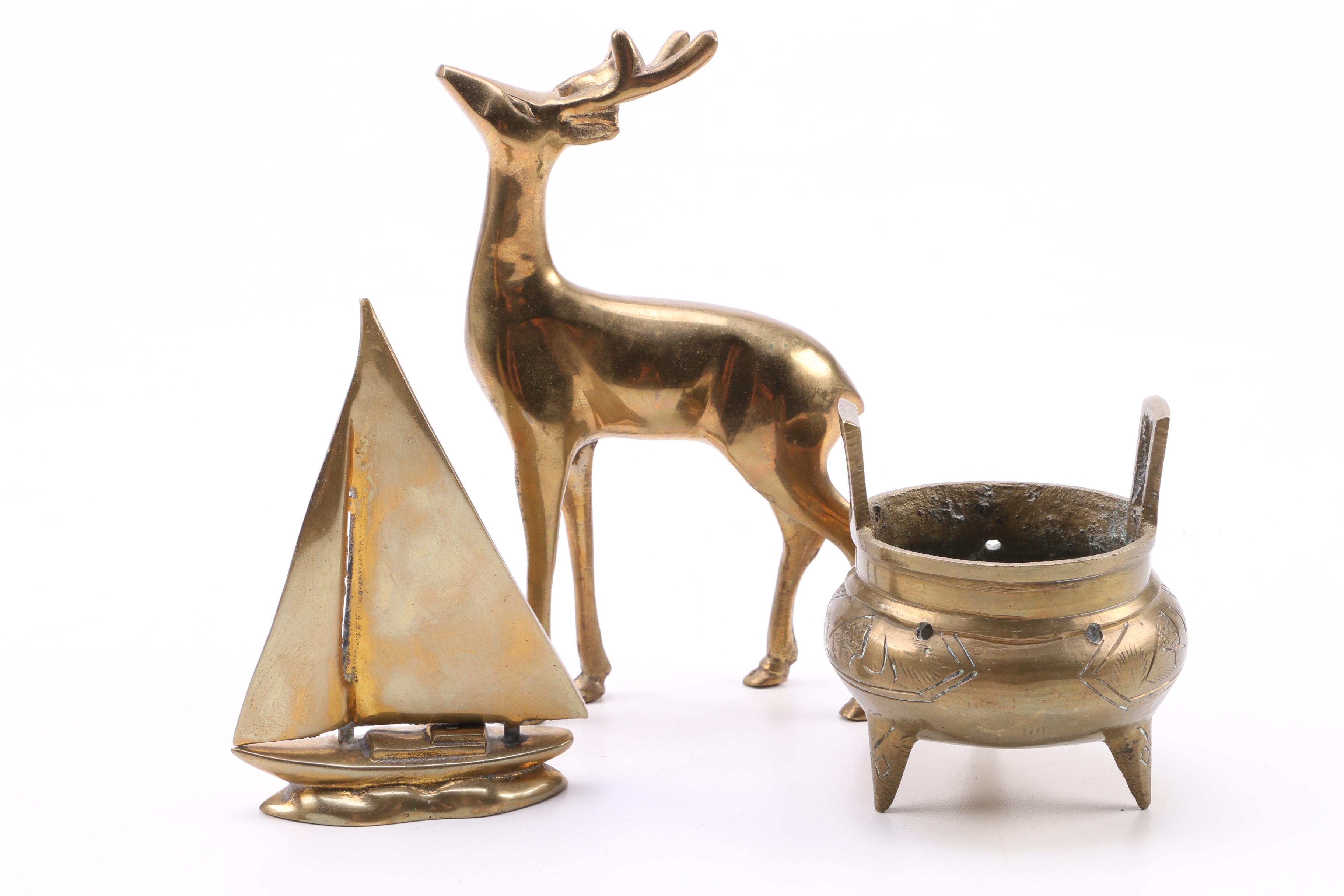 Large Assortment of Brass Decor