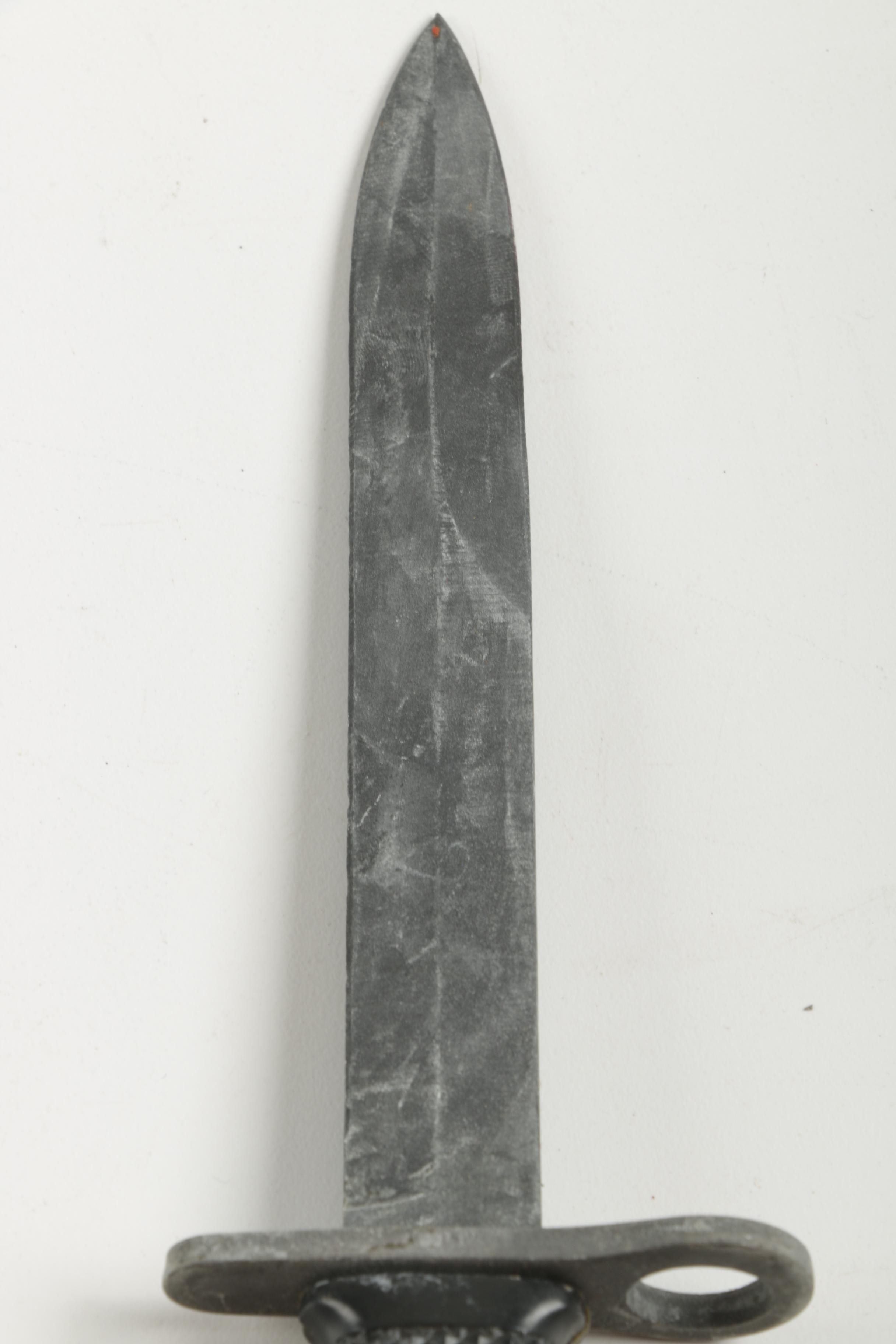 Wooden Handled Knife and Bayonet