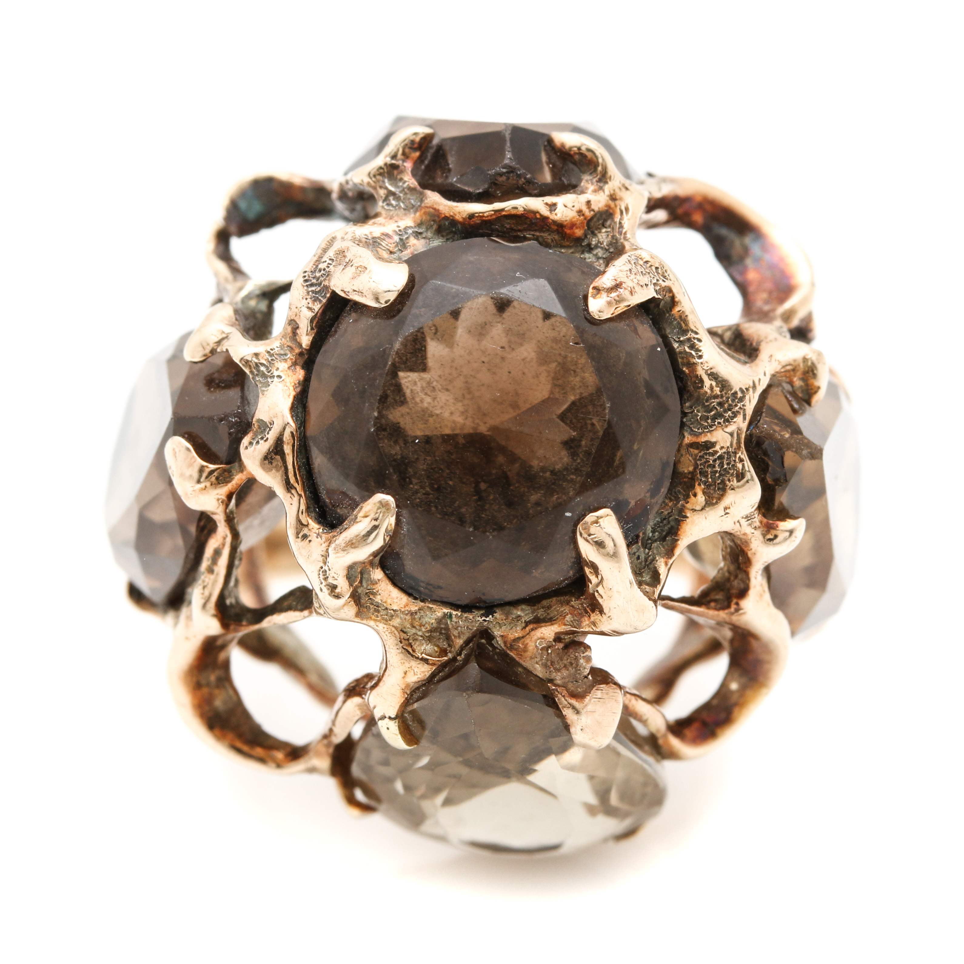 14K Yellow Gold Smoky Quartz Ring