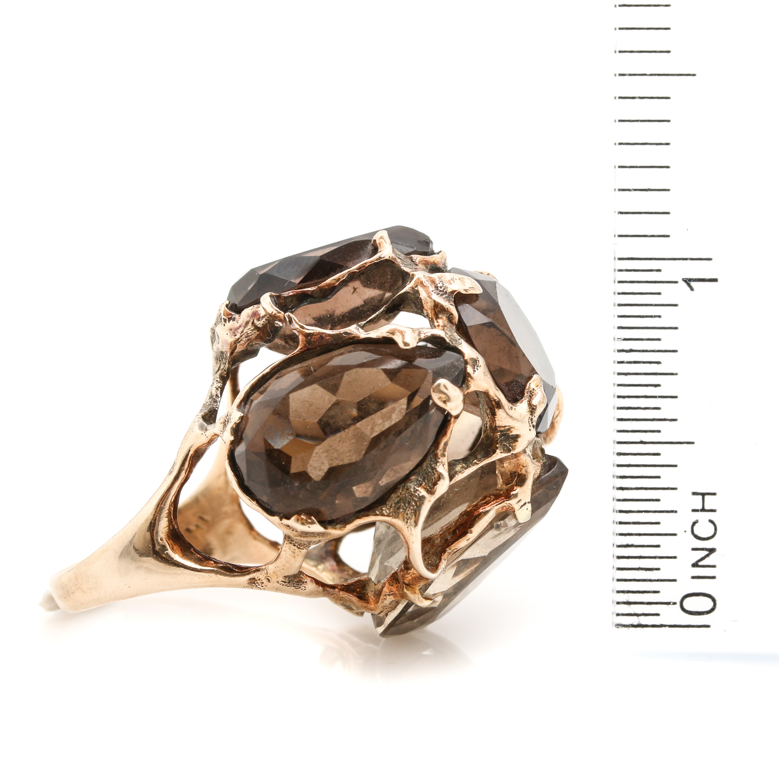 14K Yellow Gold Smoky Quartz Ring