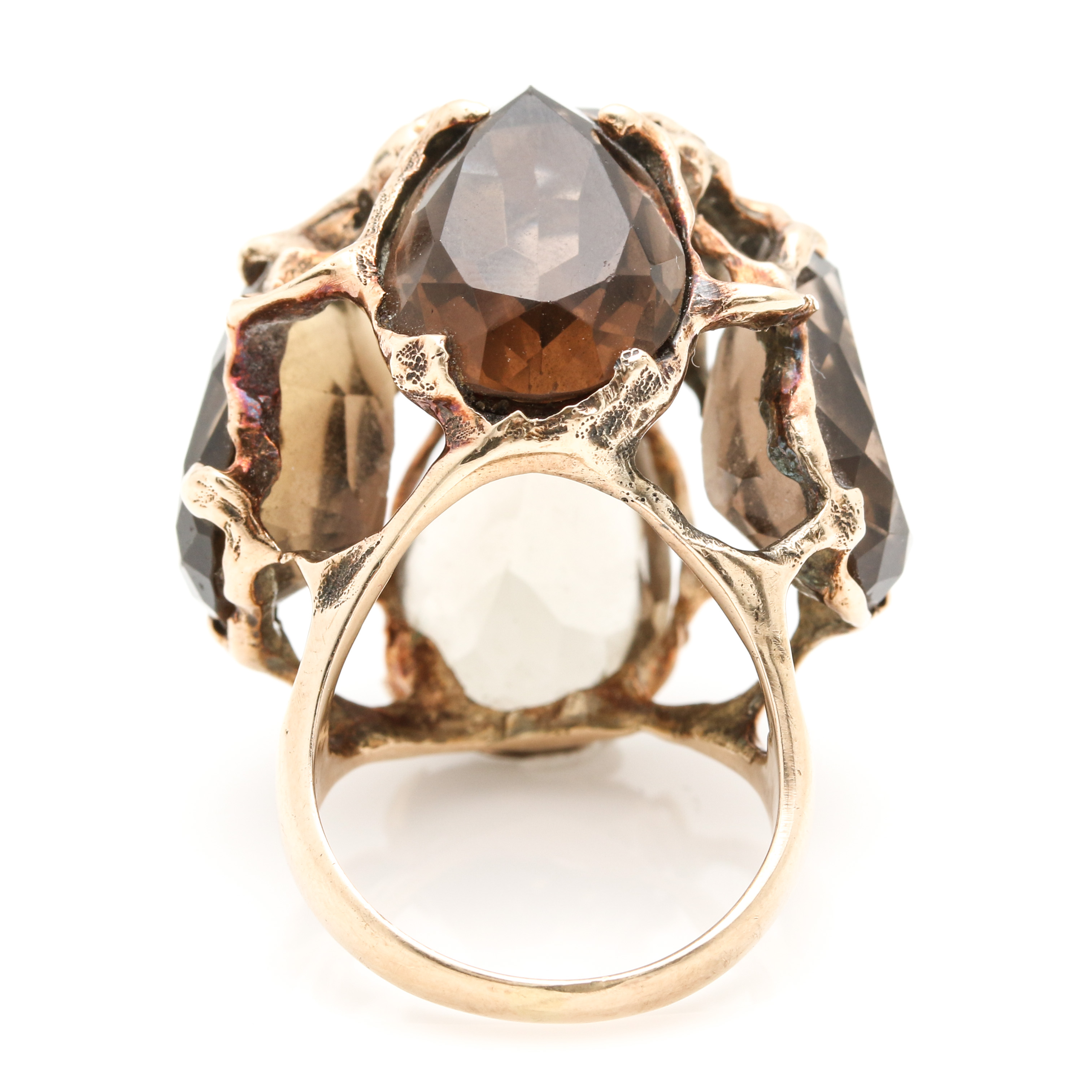 14K Yellow Gold Smoky Quartz Ring