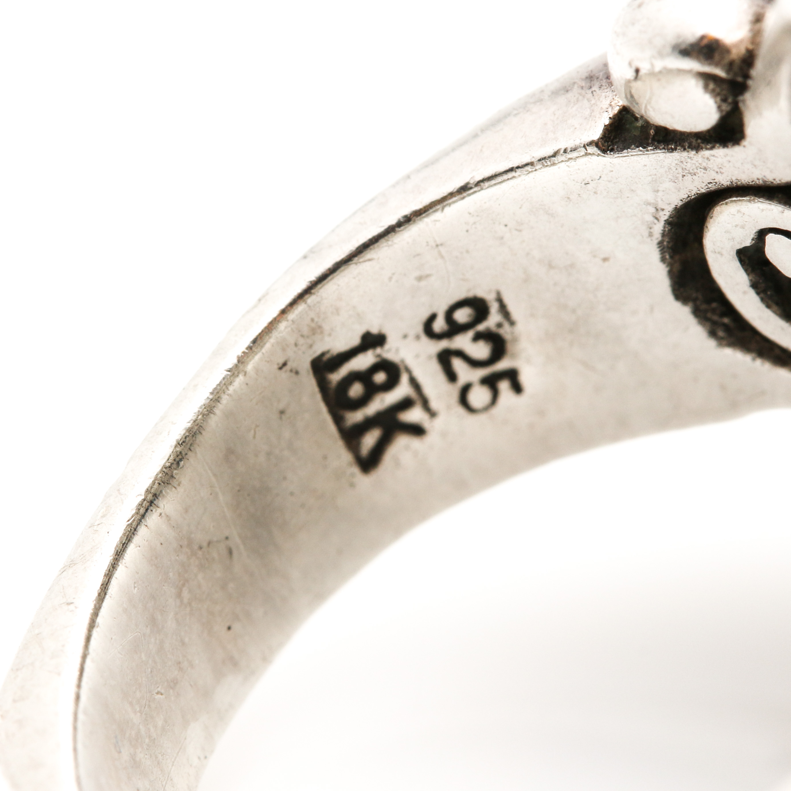 John Hardy Sterling Silver and 18K Yellow Gold Dot Ring