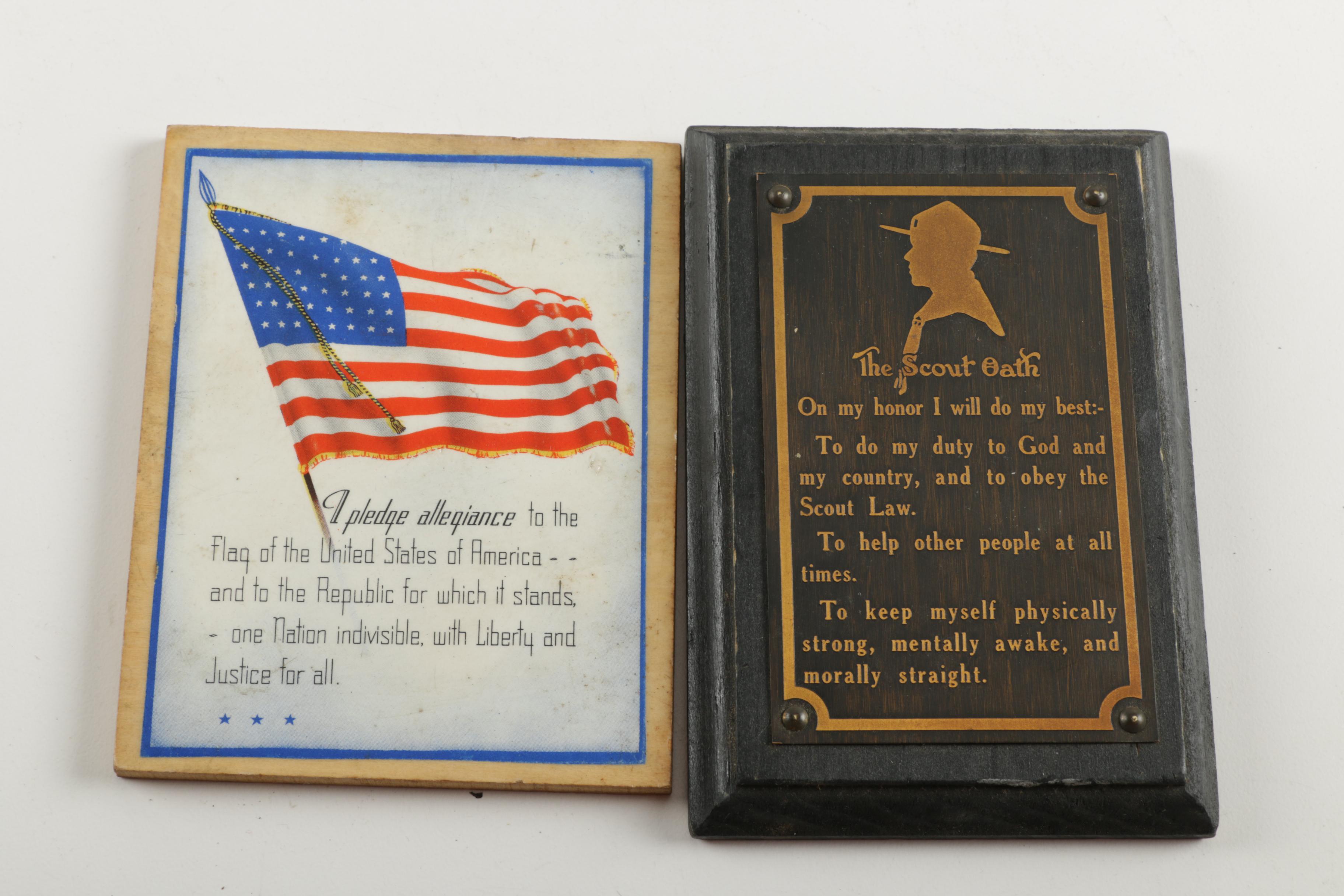 Assortment of Boy Scout Memorabilia with Jolly Roger Flag