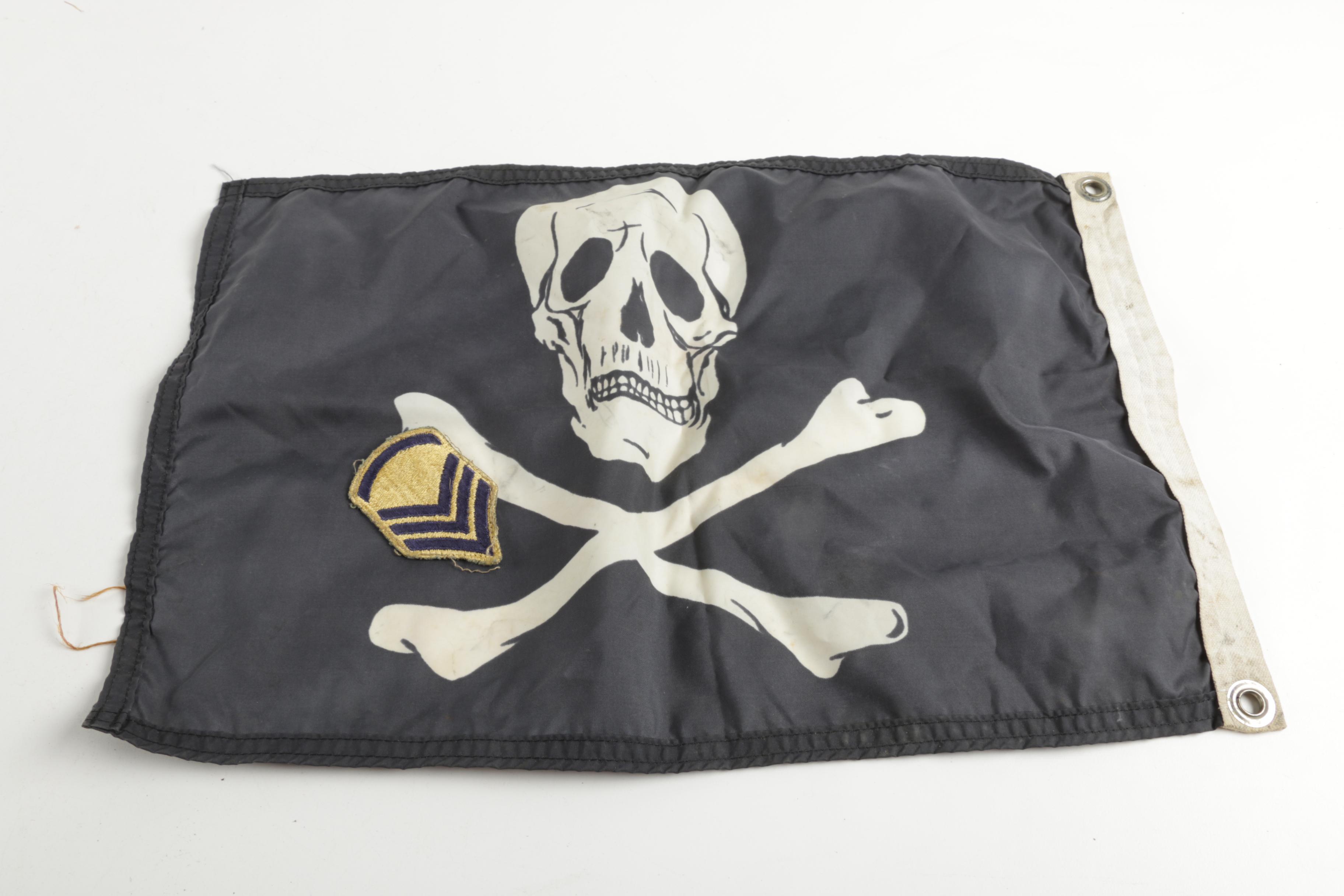 Assortment of Boy Scout Memorabilia with Jolly Roger Flag