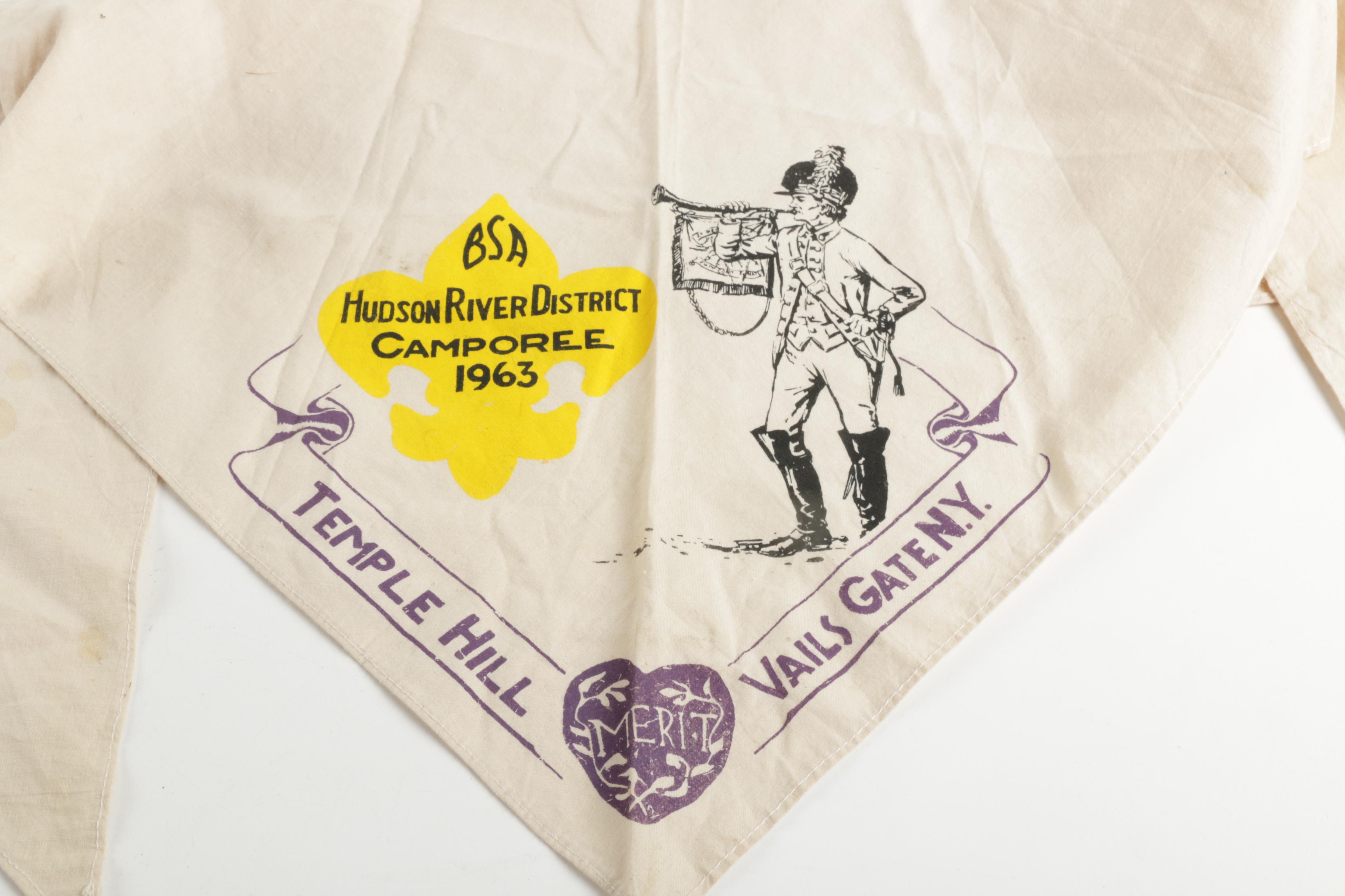 Assortment of Boy Scout Memorabilia with Jolly Roger Flag