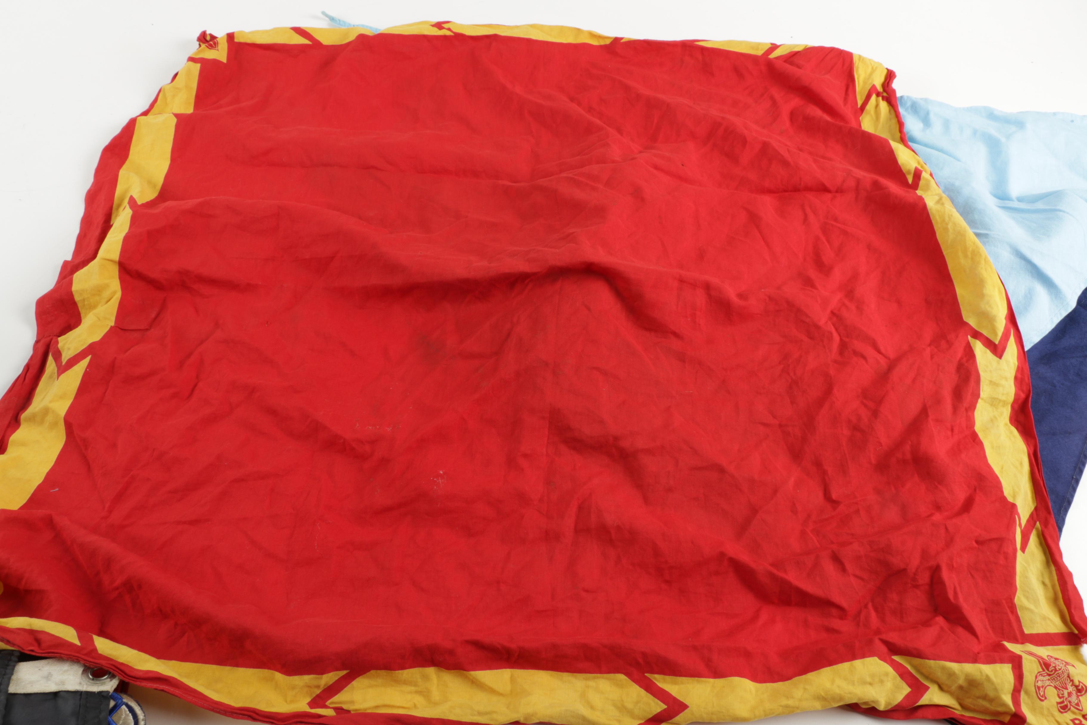 Assortment of Boy Scout Memorabilia with Jolly Roger Flag