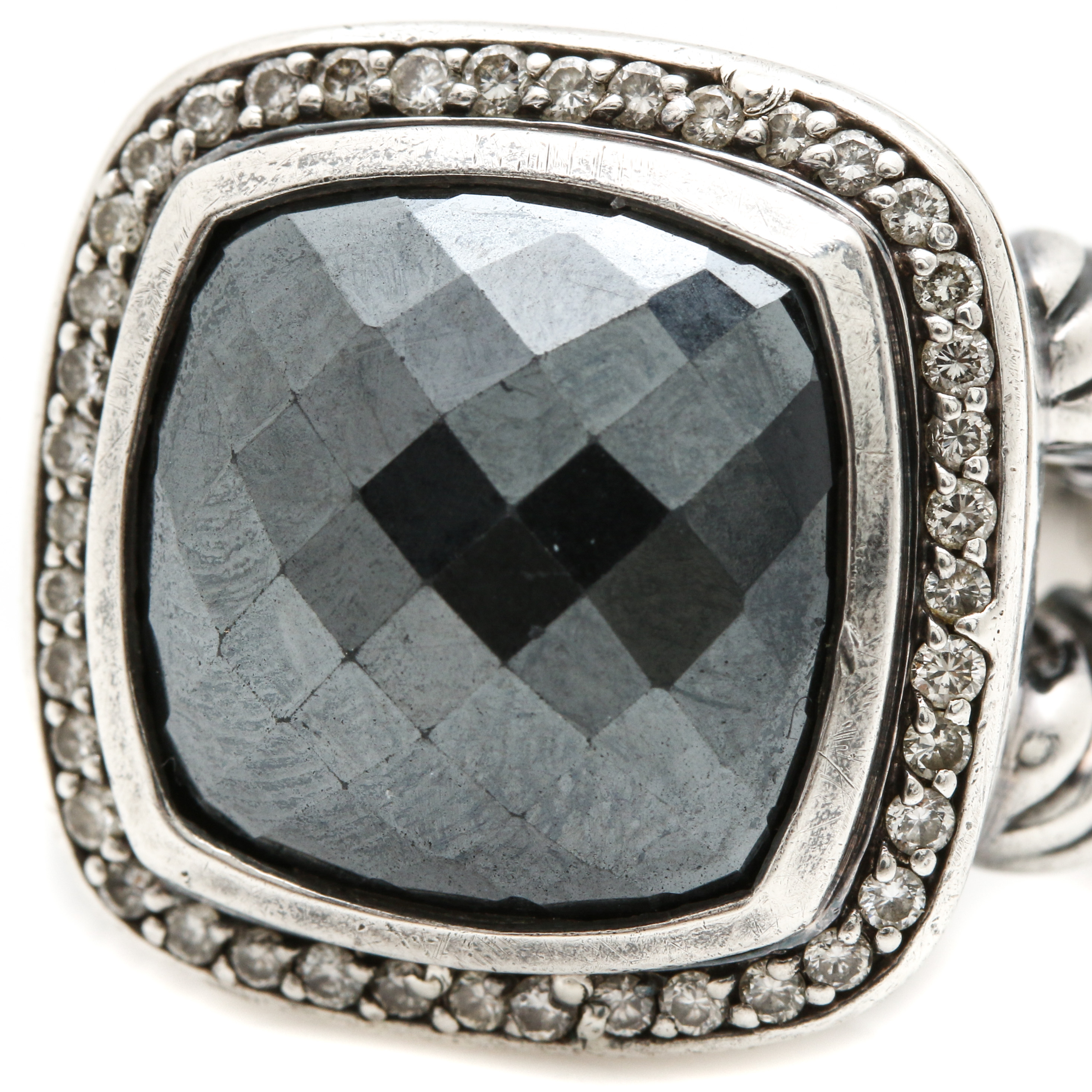 David Yurman "Albion" Hematite and Diamond Ring