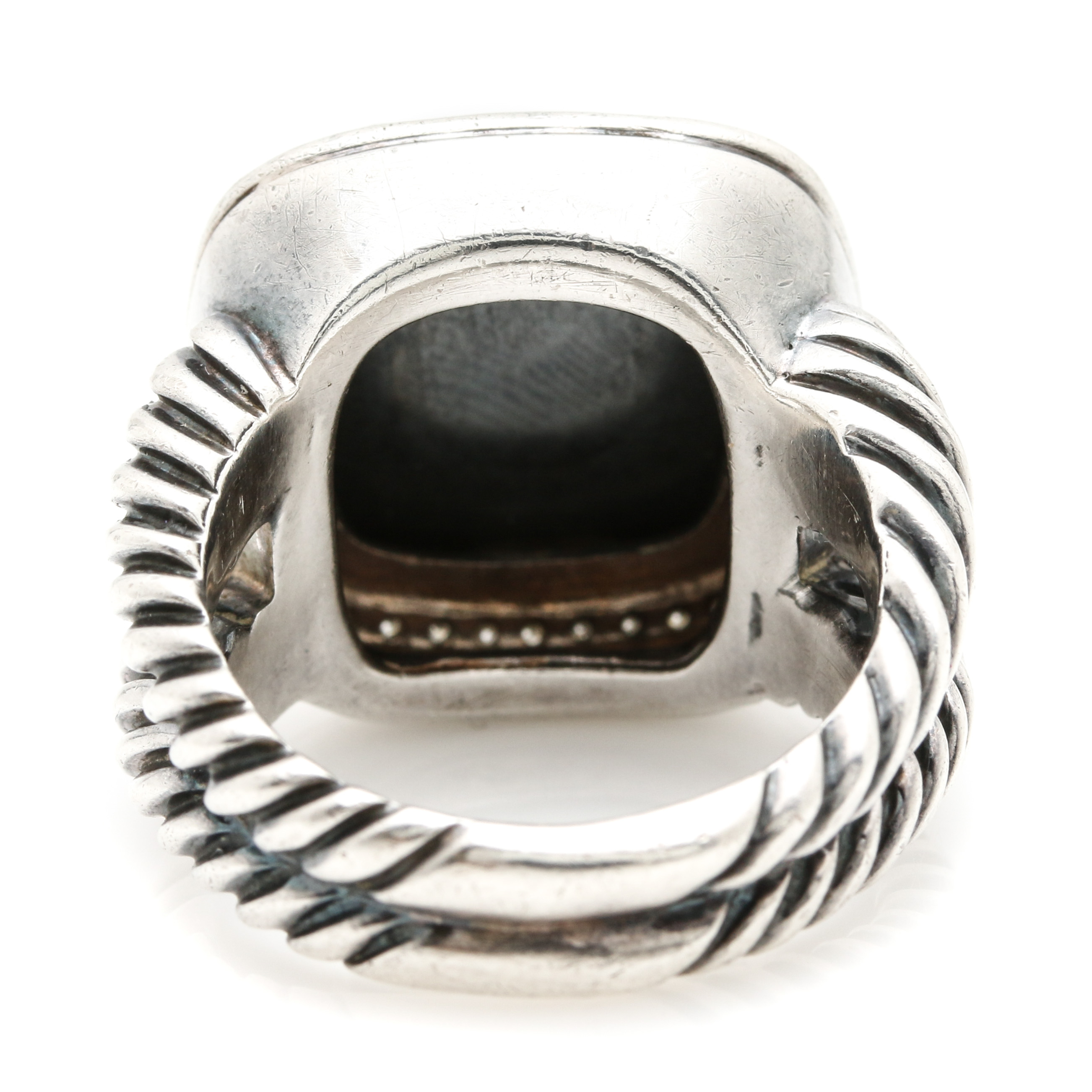 David Yurman "Albion" Hematite and Diamond Ring