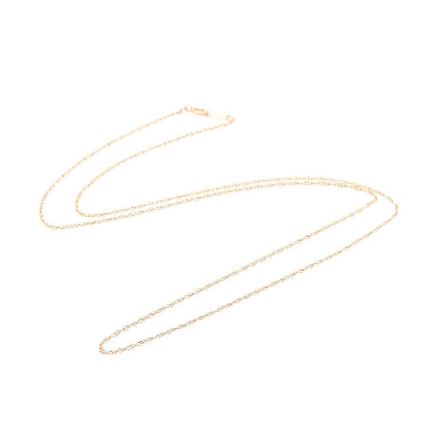 14K Yellow Gold Rope Chain Necklace