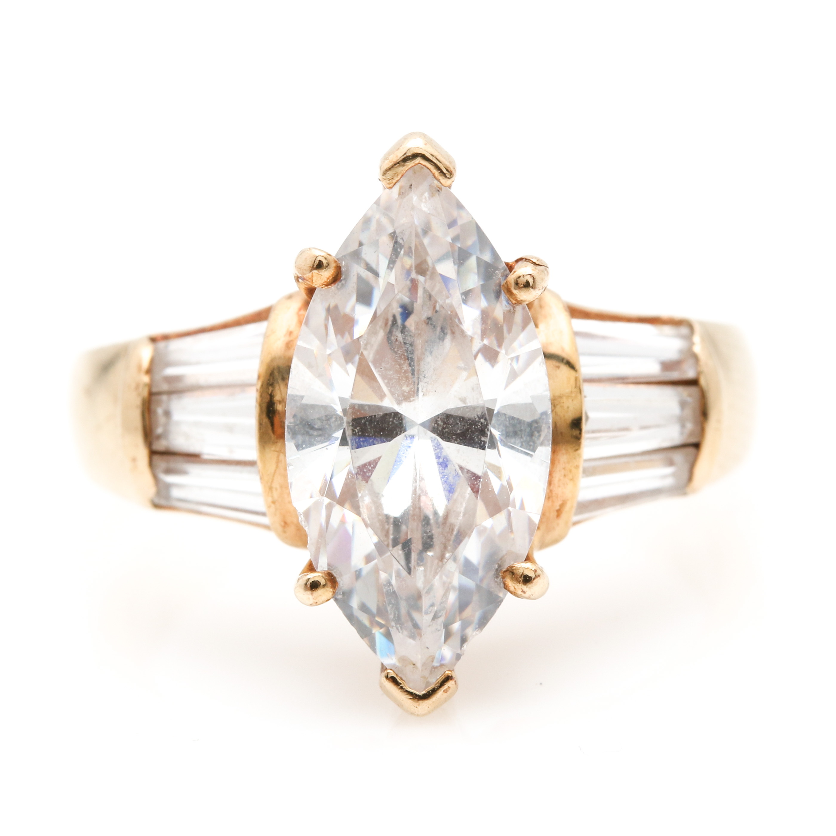 14K Yellow Gold Cubic Zirconia Ring