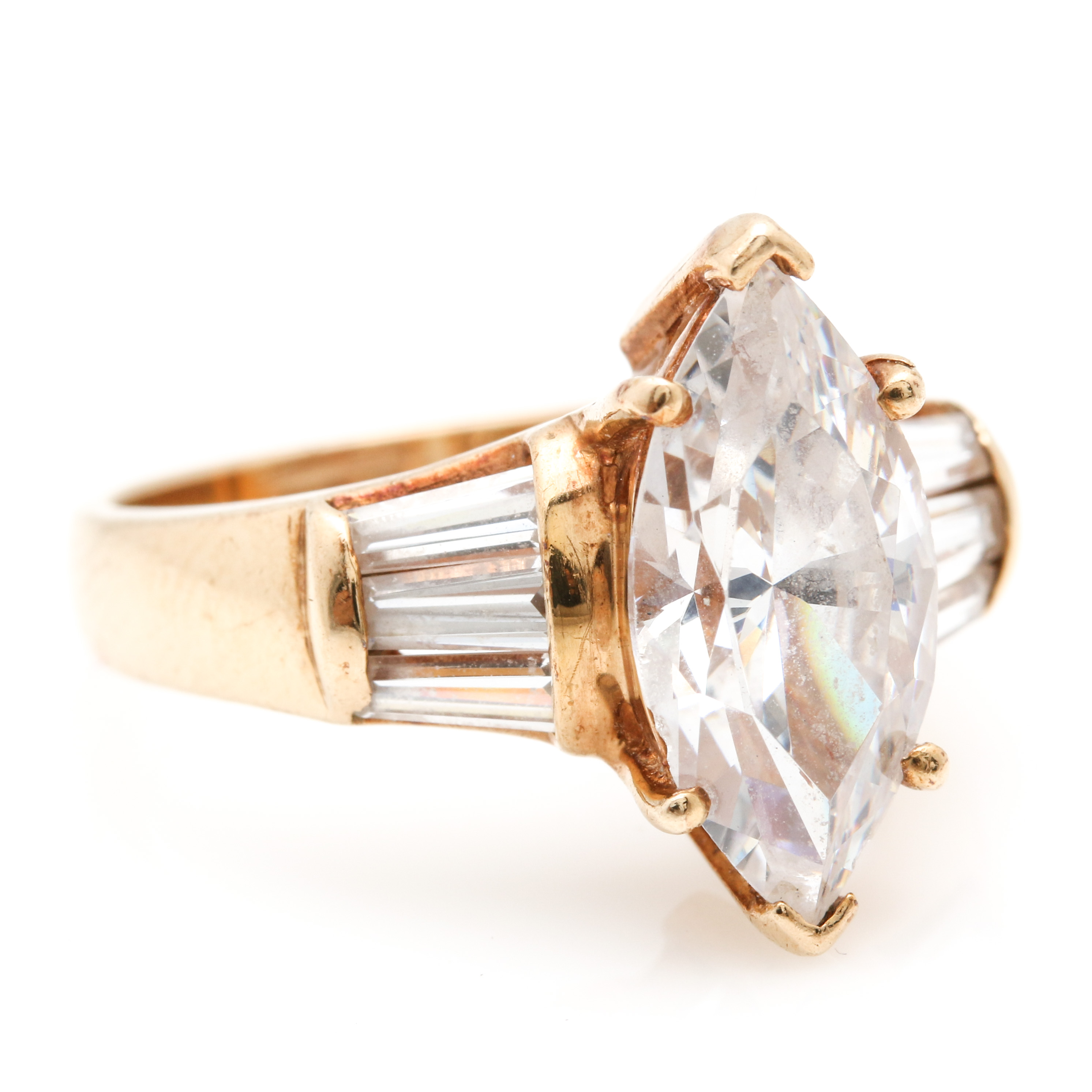 14K Yellow Gold Cubic Zirconia Ring