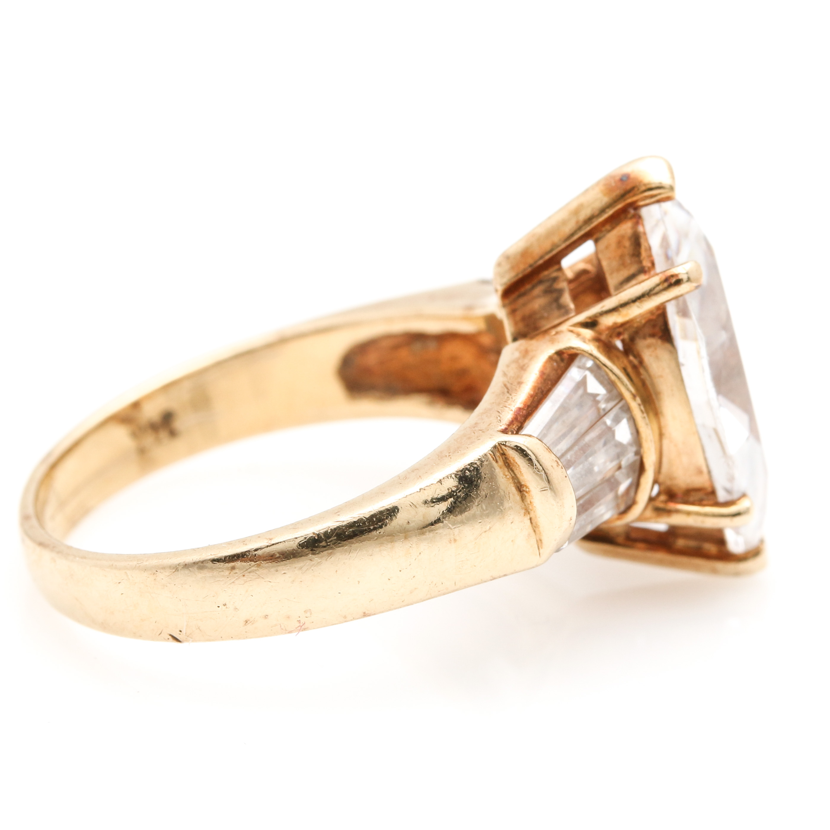 14K Yellow Gold Cubic Zirconia Ring