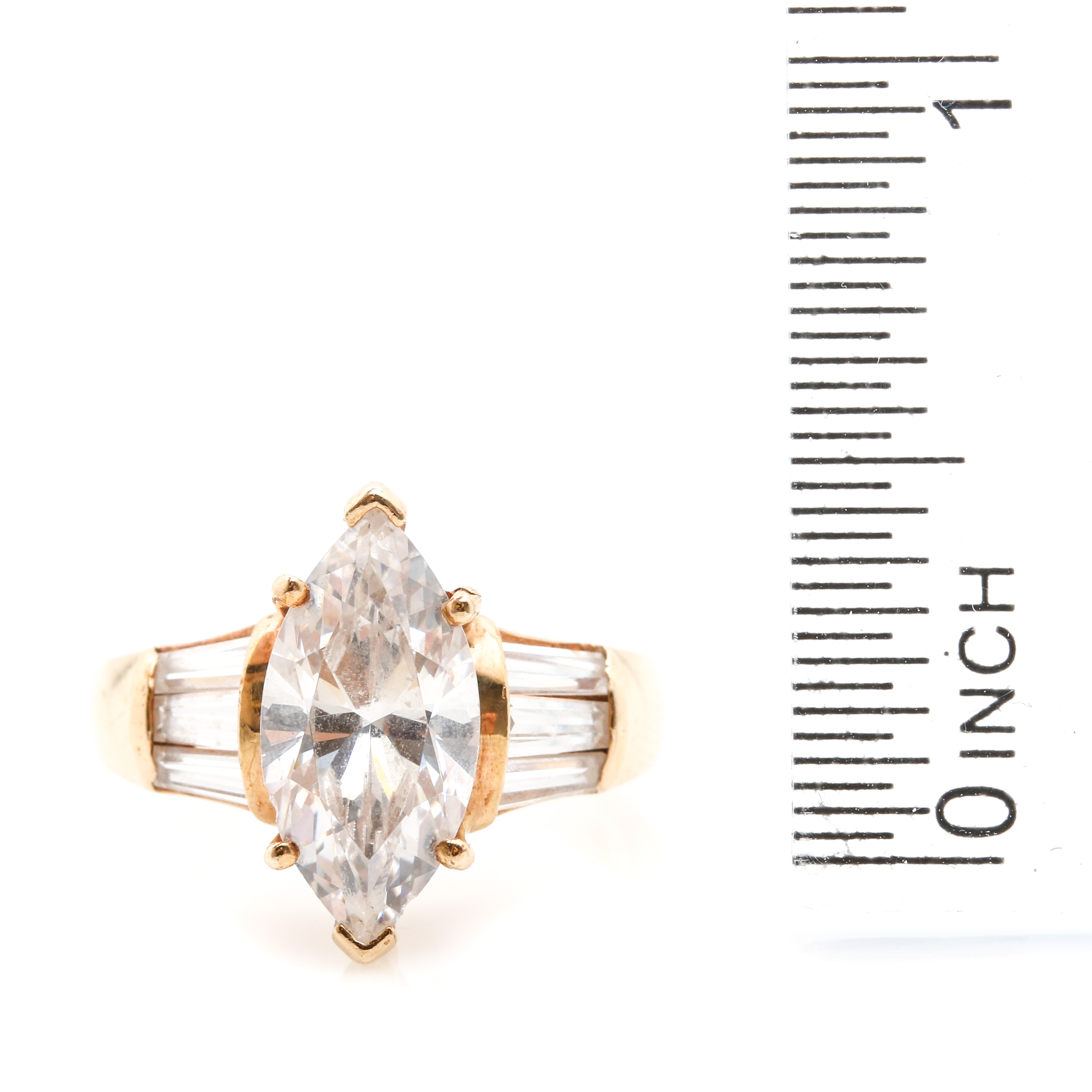 14K Yellow Gold Cubic Zirconia Ring