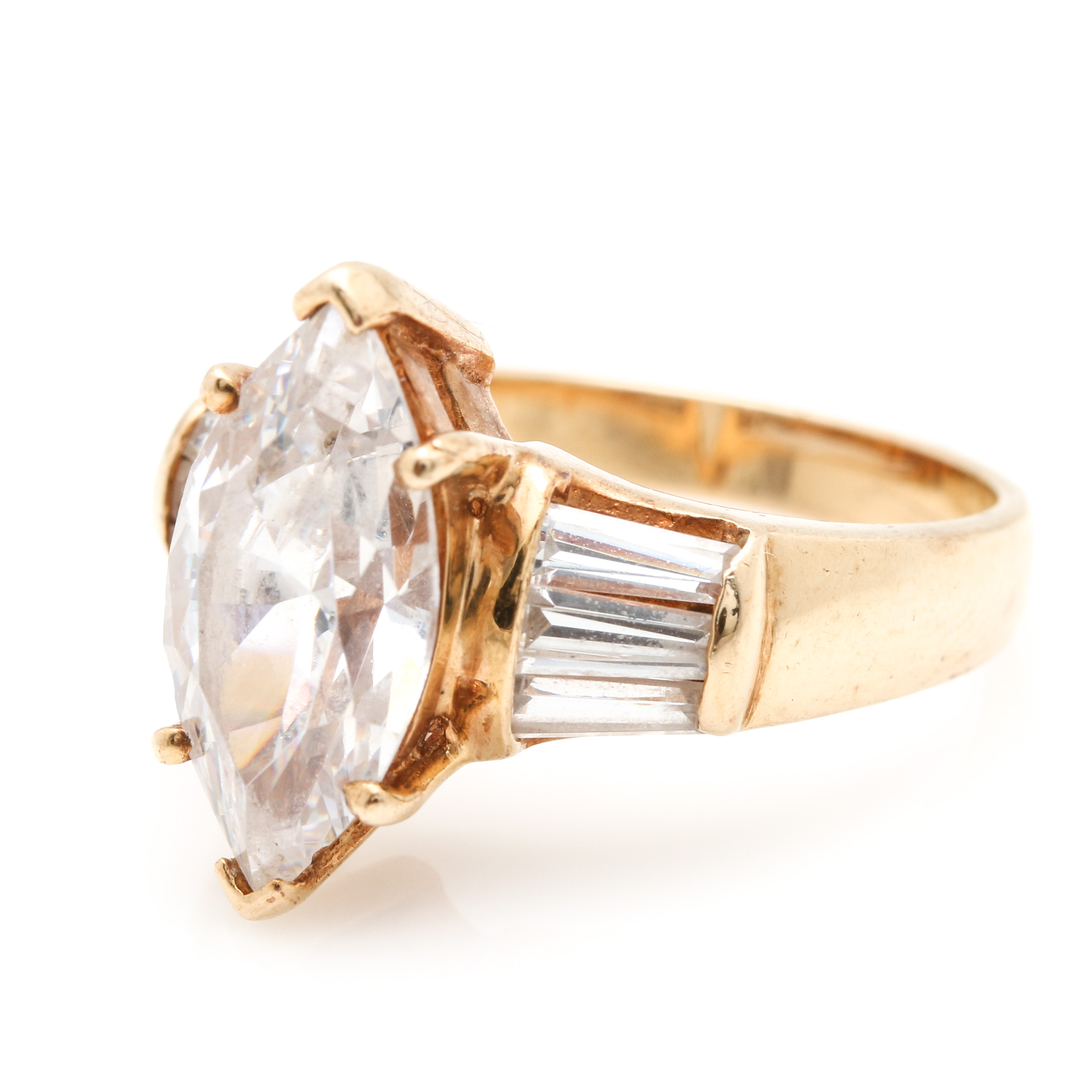 14K Yellow Gold Cubic Zirconia Ring
