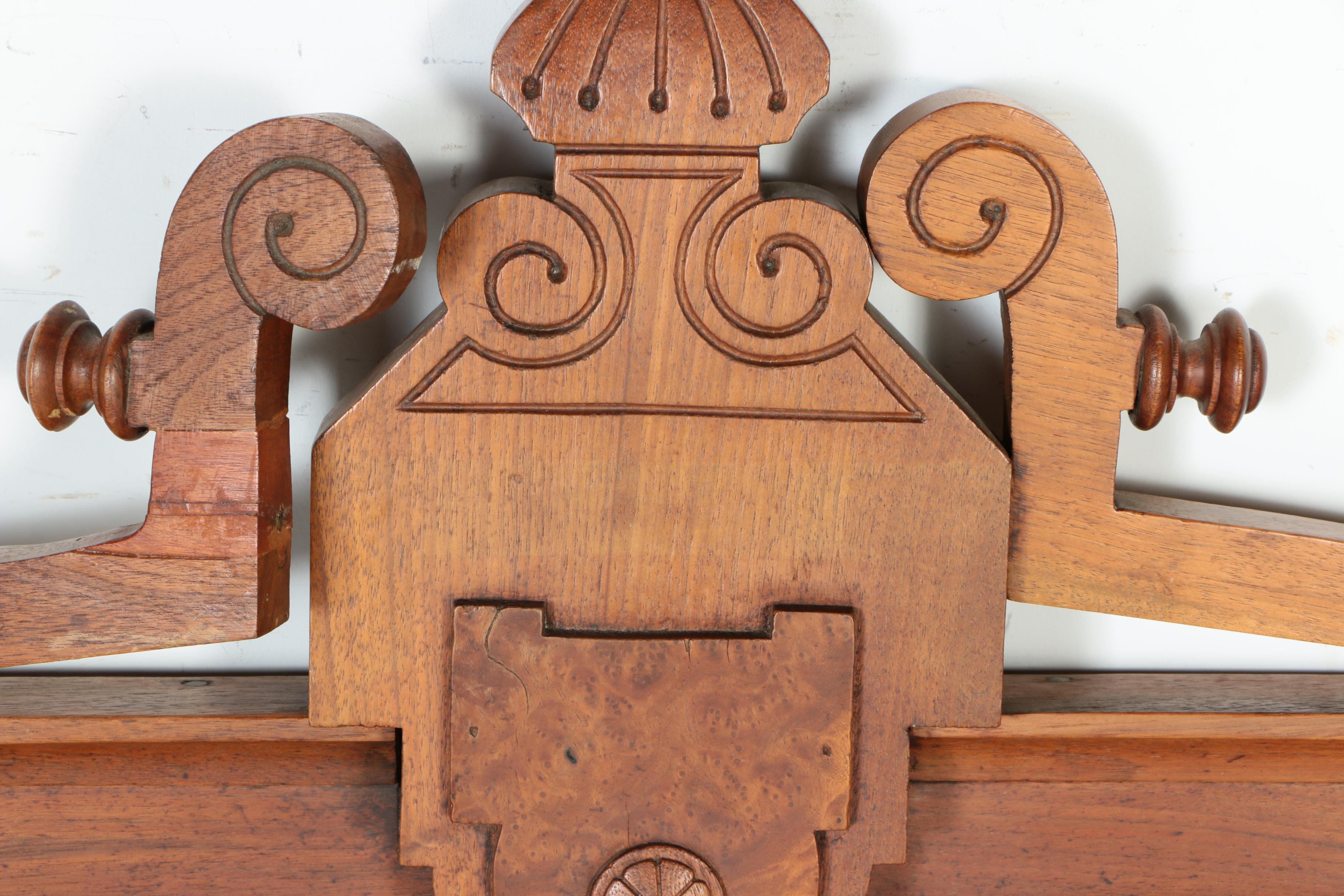 Antique Eastlake Walnut Twin Bed Headboard