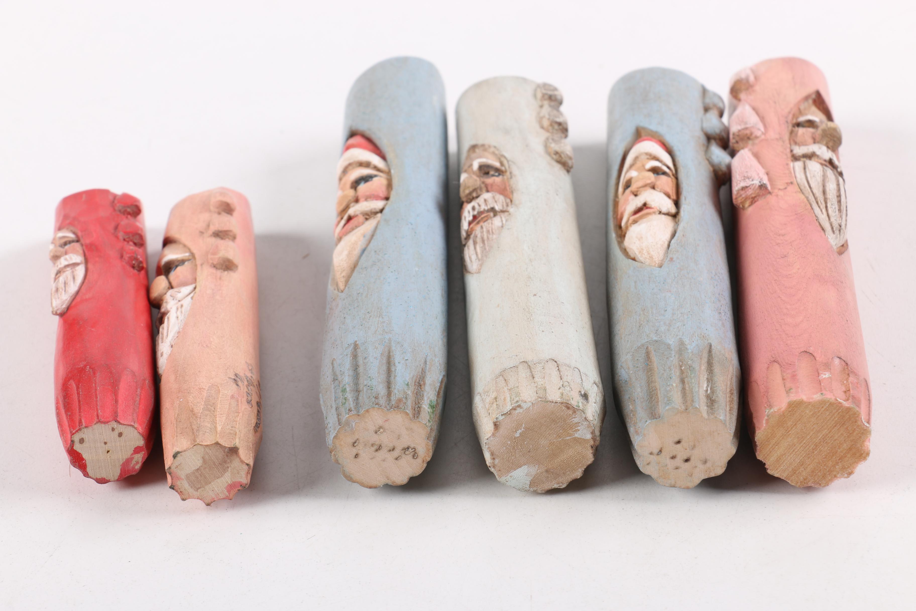 Artisan Carved Wooden Candleholders