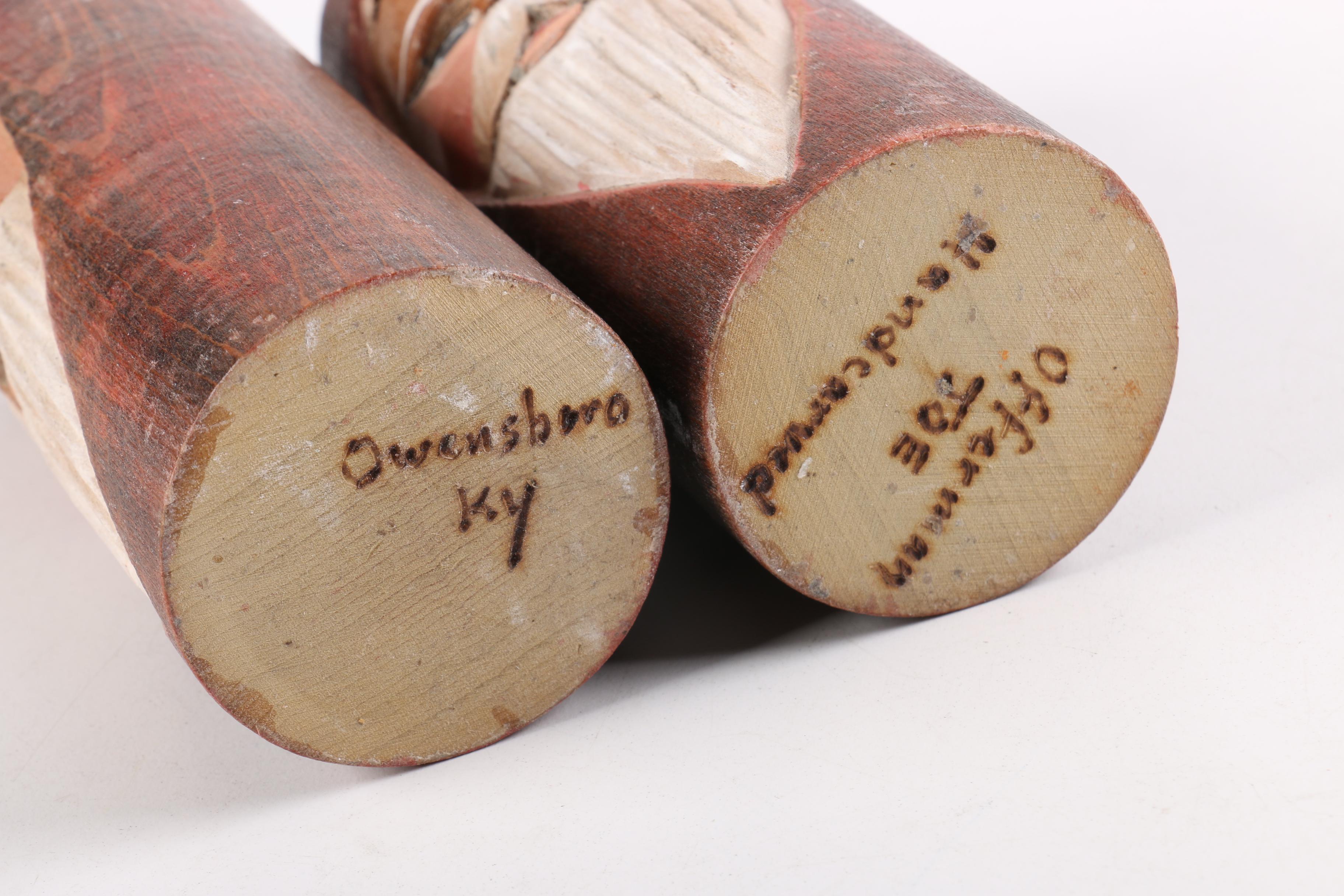 Artisan Carved Wooden Candleholders