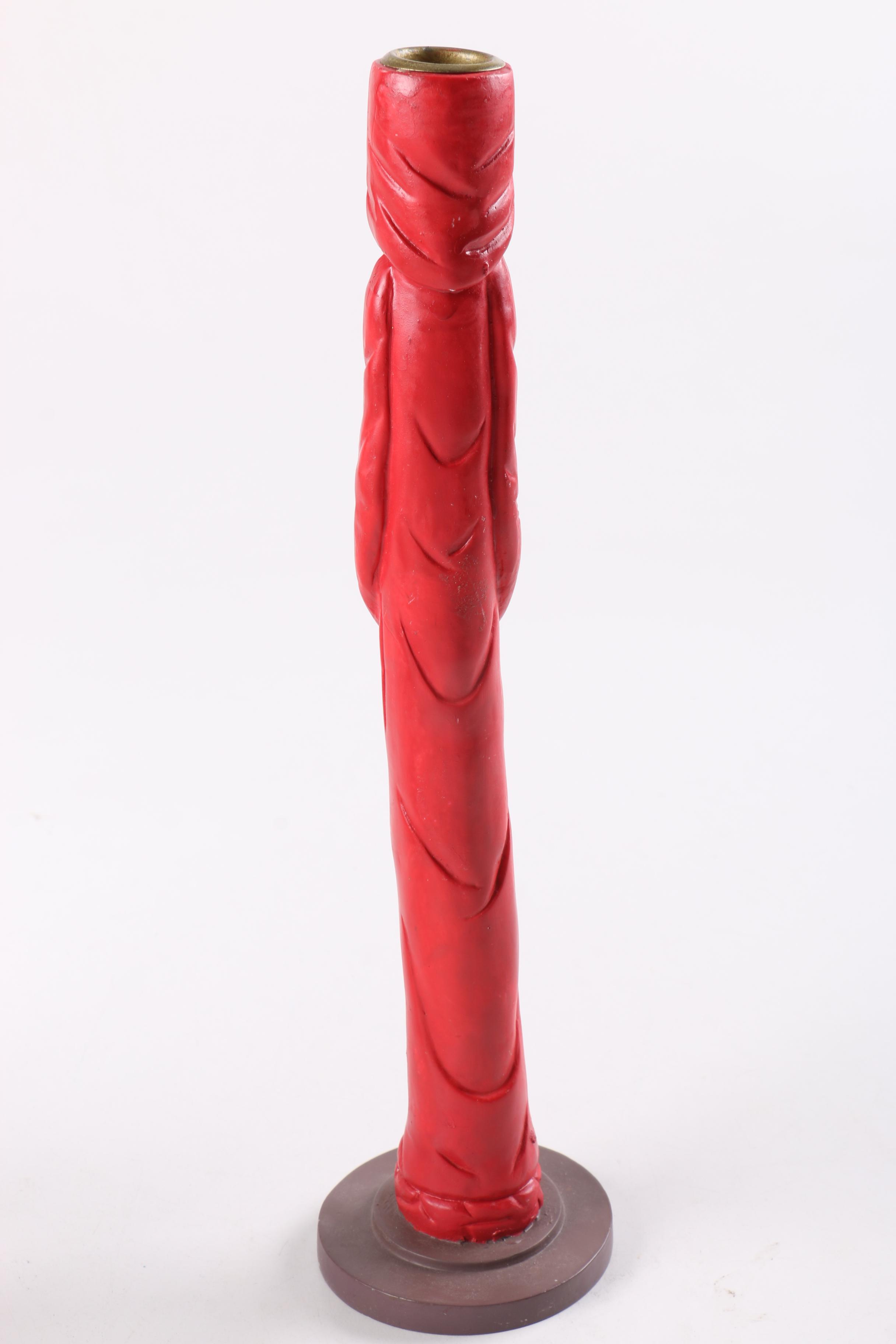 Artisan Carved Wooden Candleholders