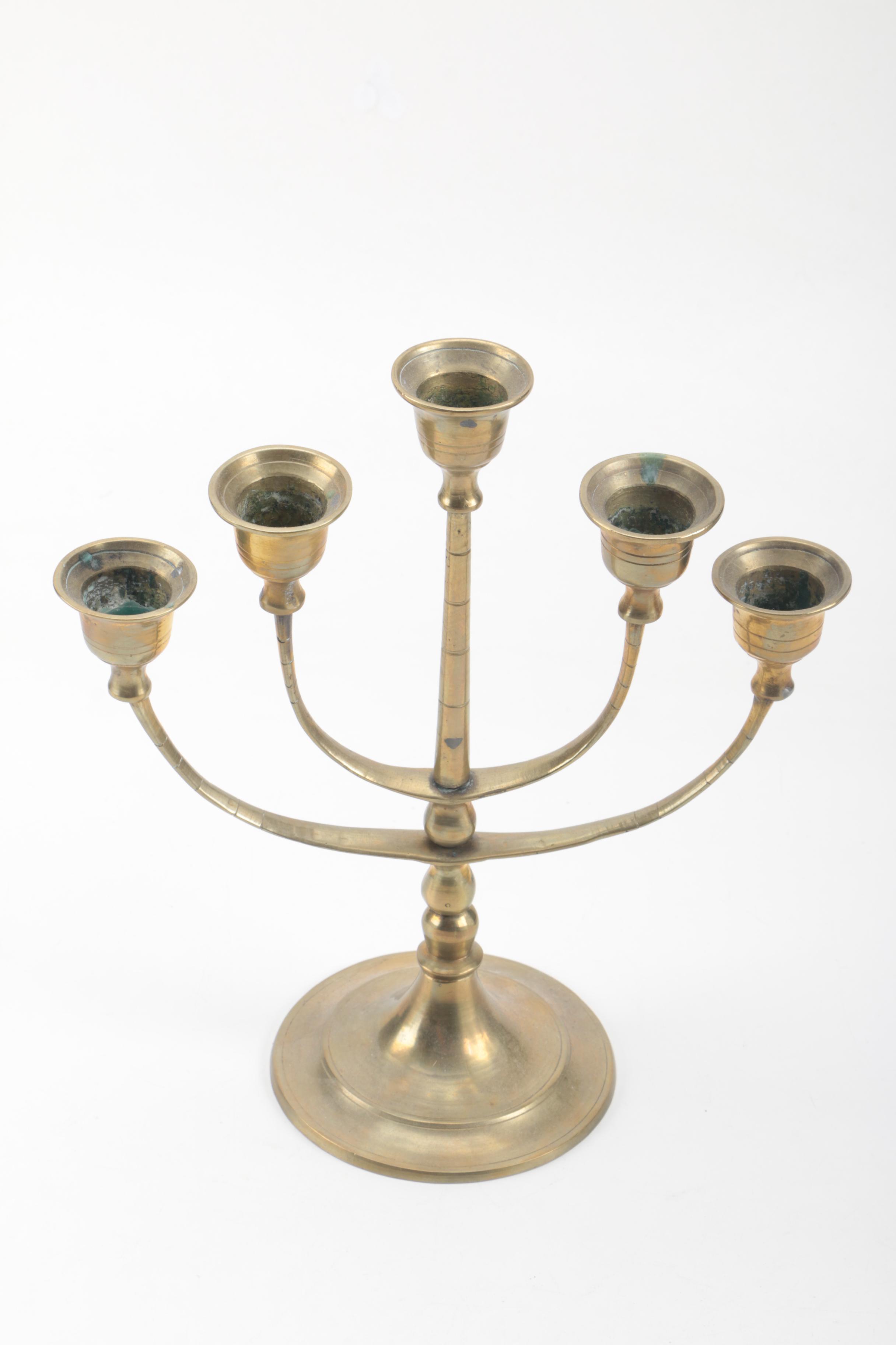 Brass Candles and Figural Decorations