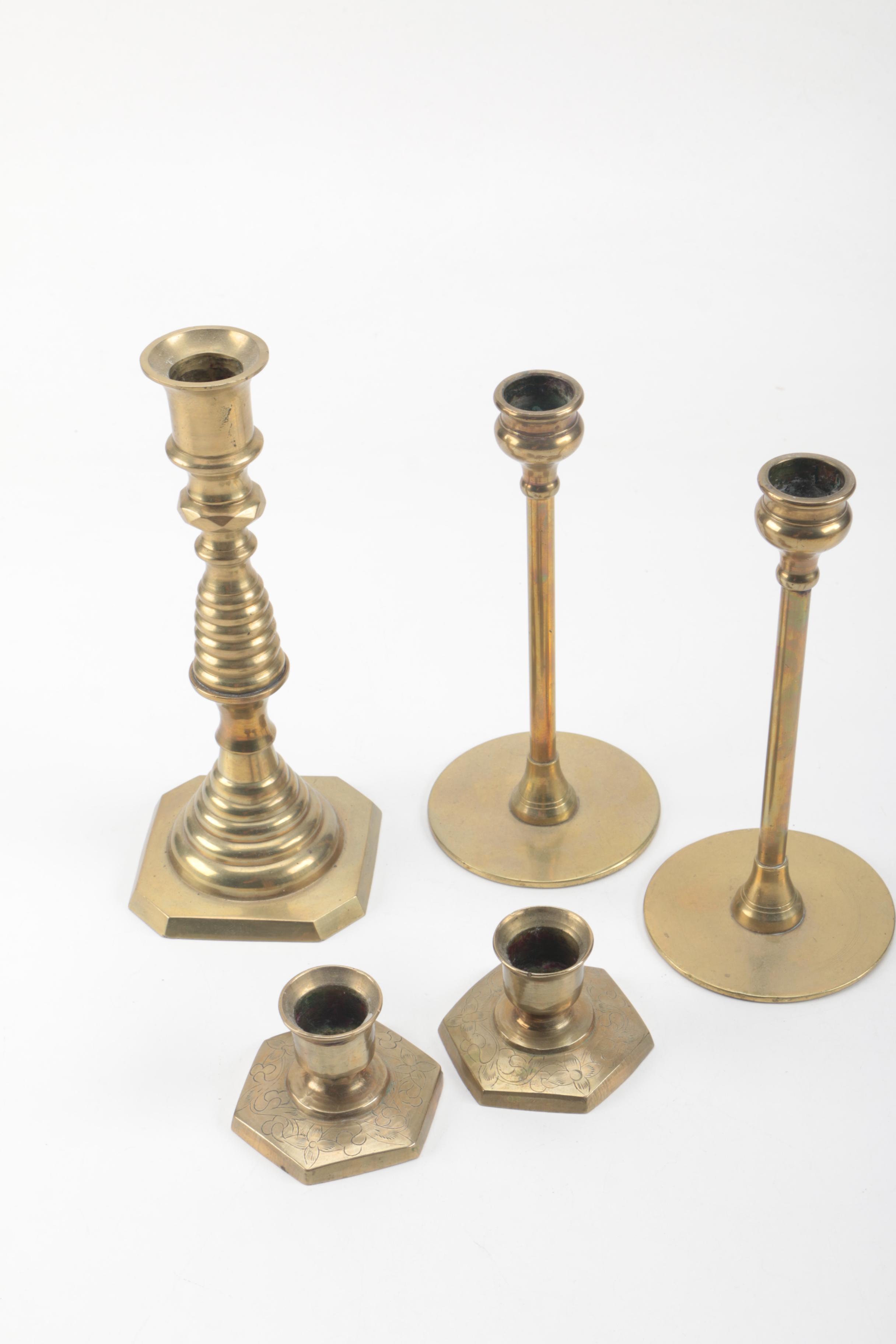 Brass Candles and Figural Decorations