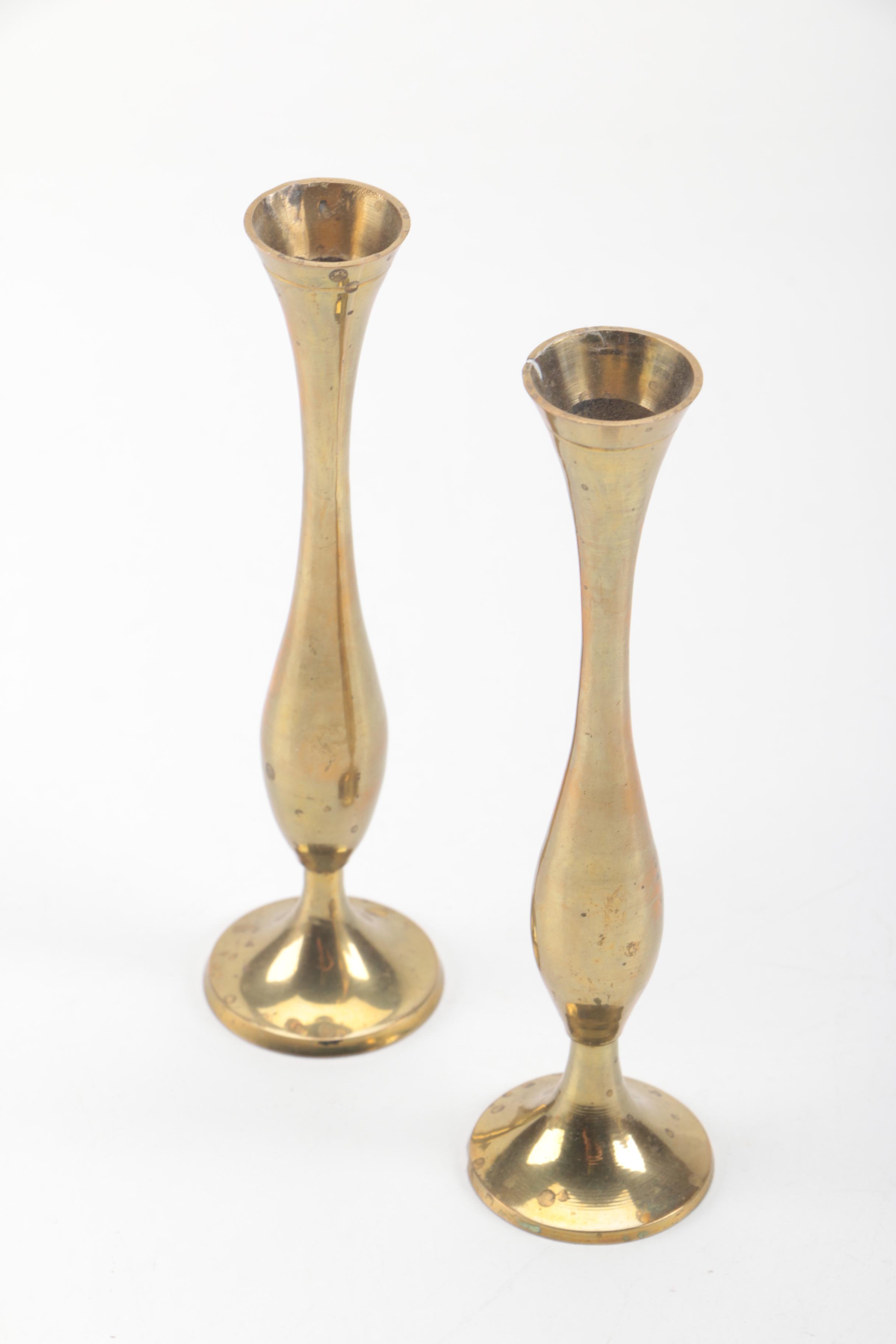 Brass Candles and Figural Decorations