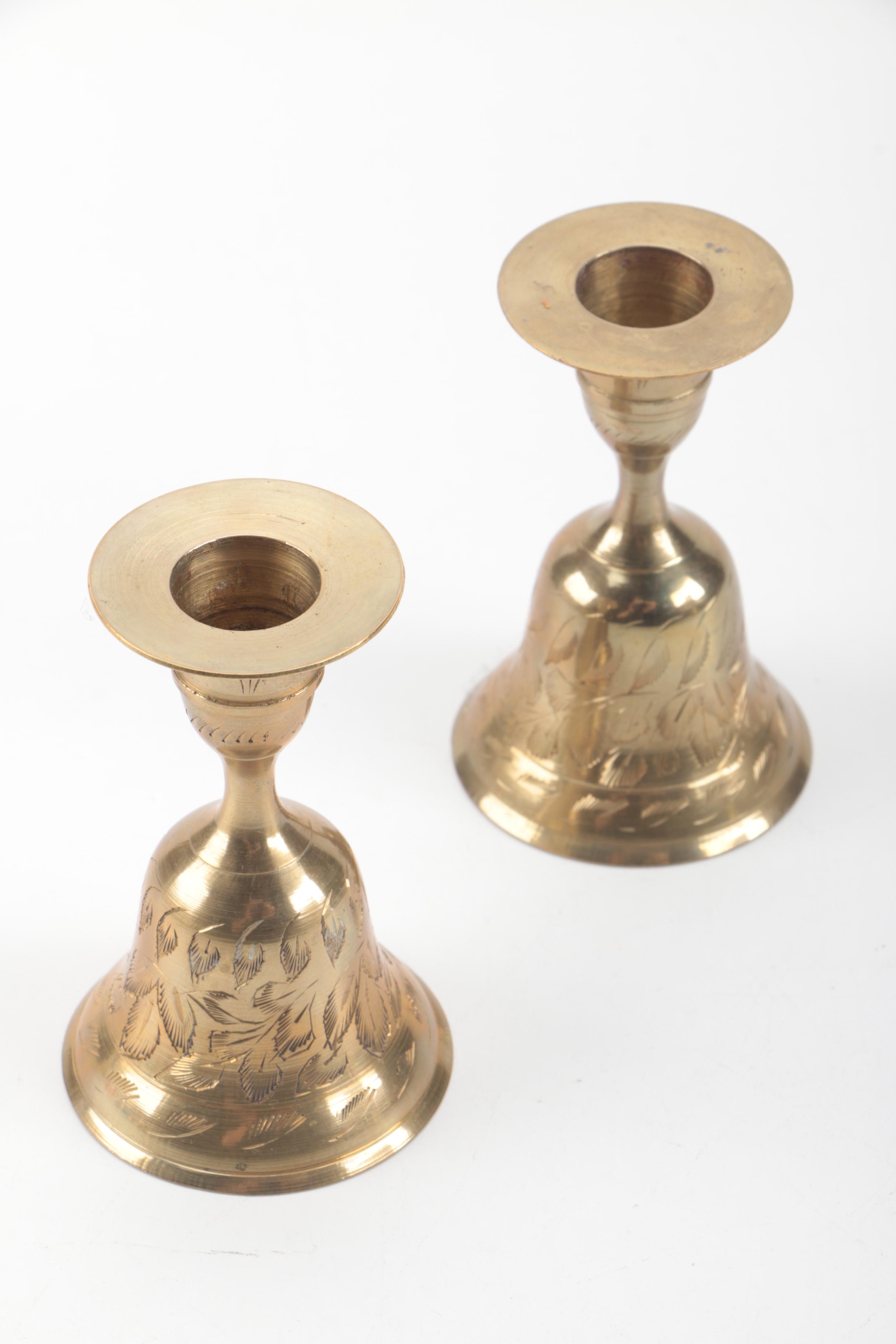 Brass Candles and Figural Decorations