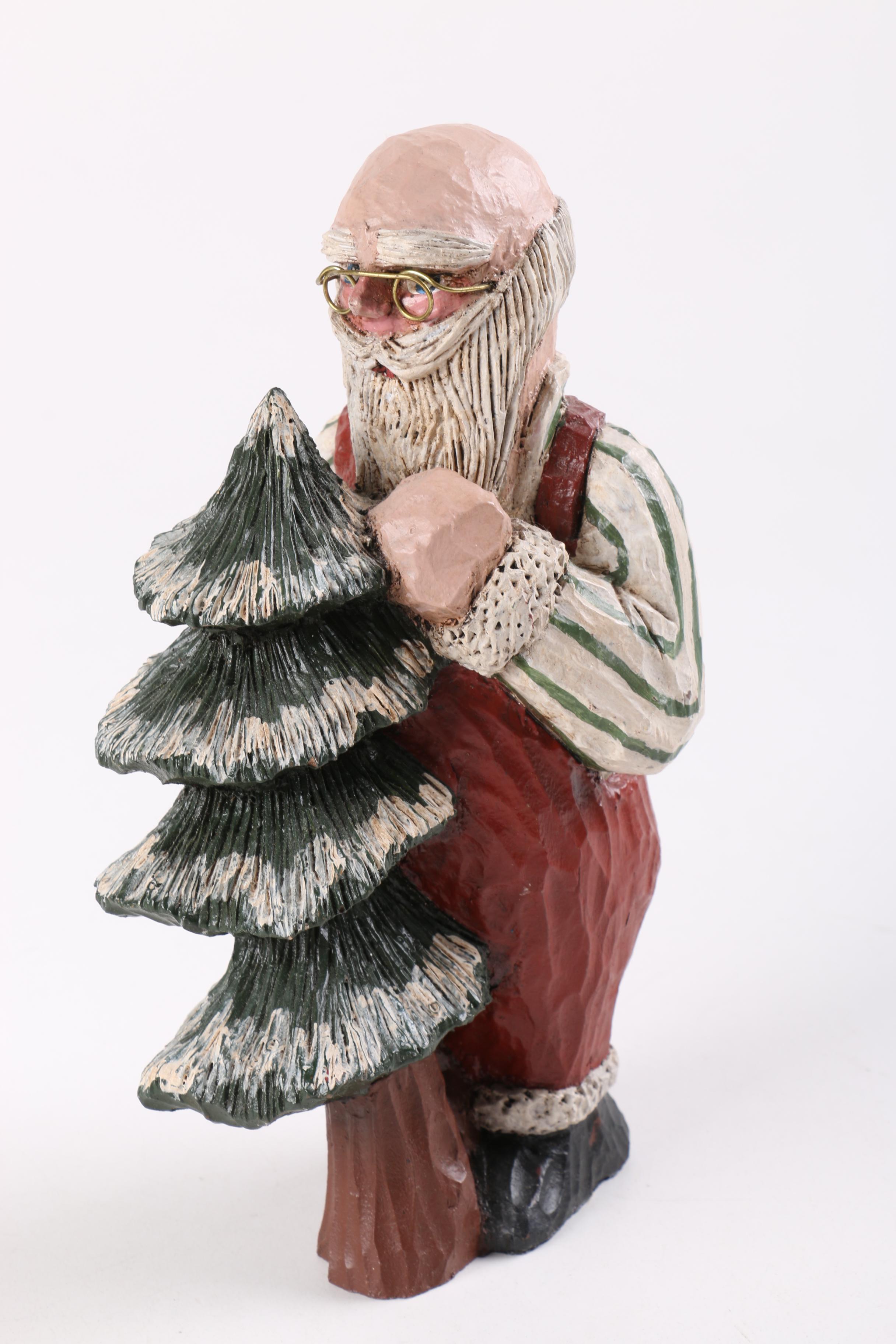 Santa Figurines and Pillow