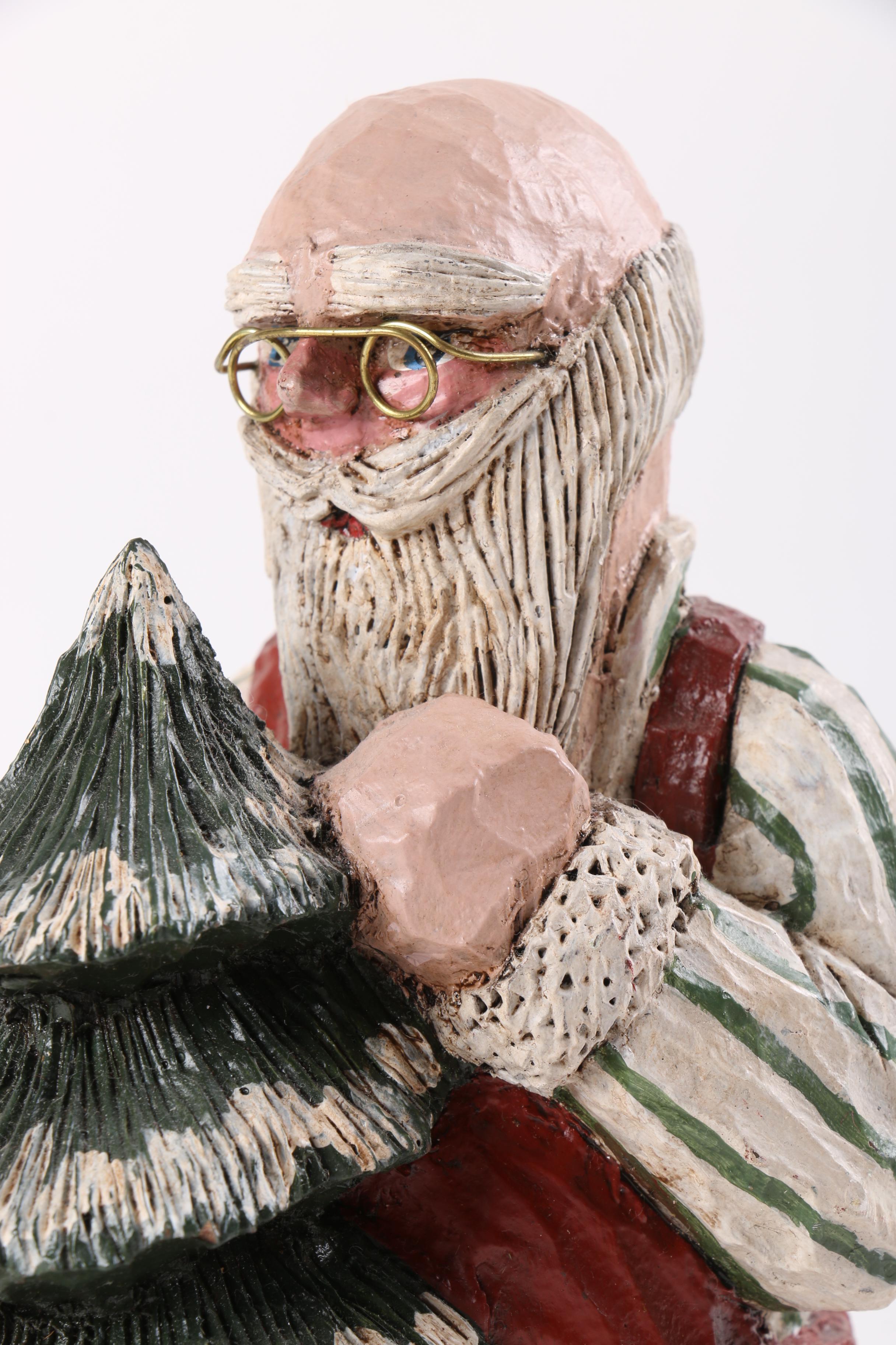 Santa Figurines and Pillow