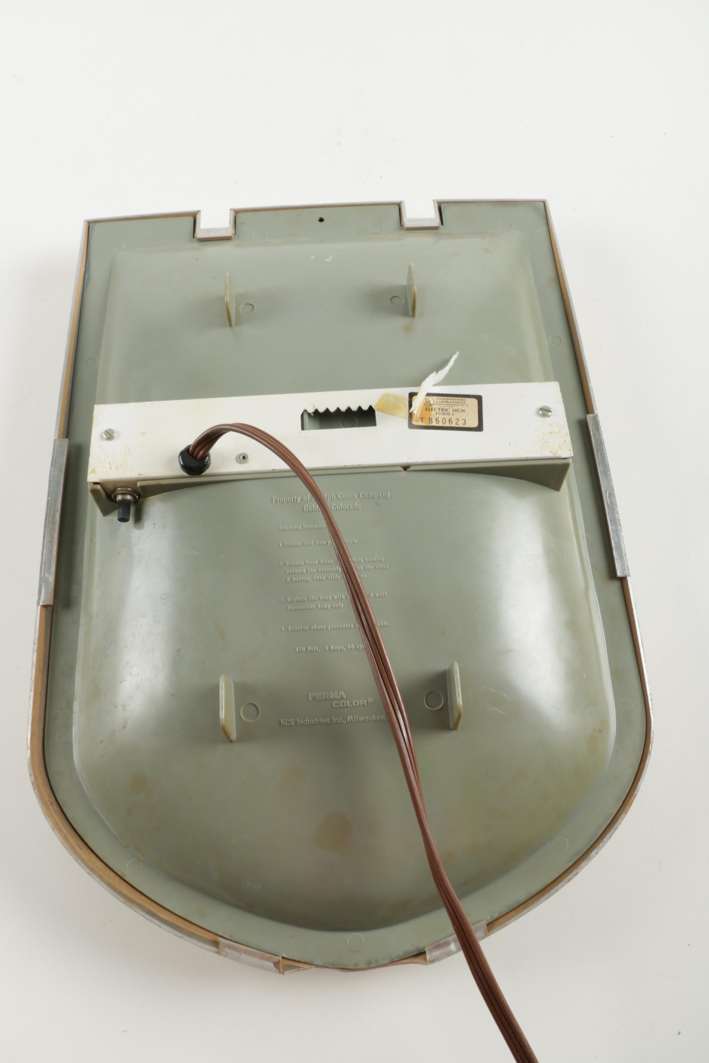 Lighted Coors Beer Sign