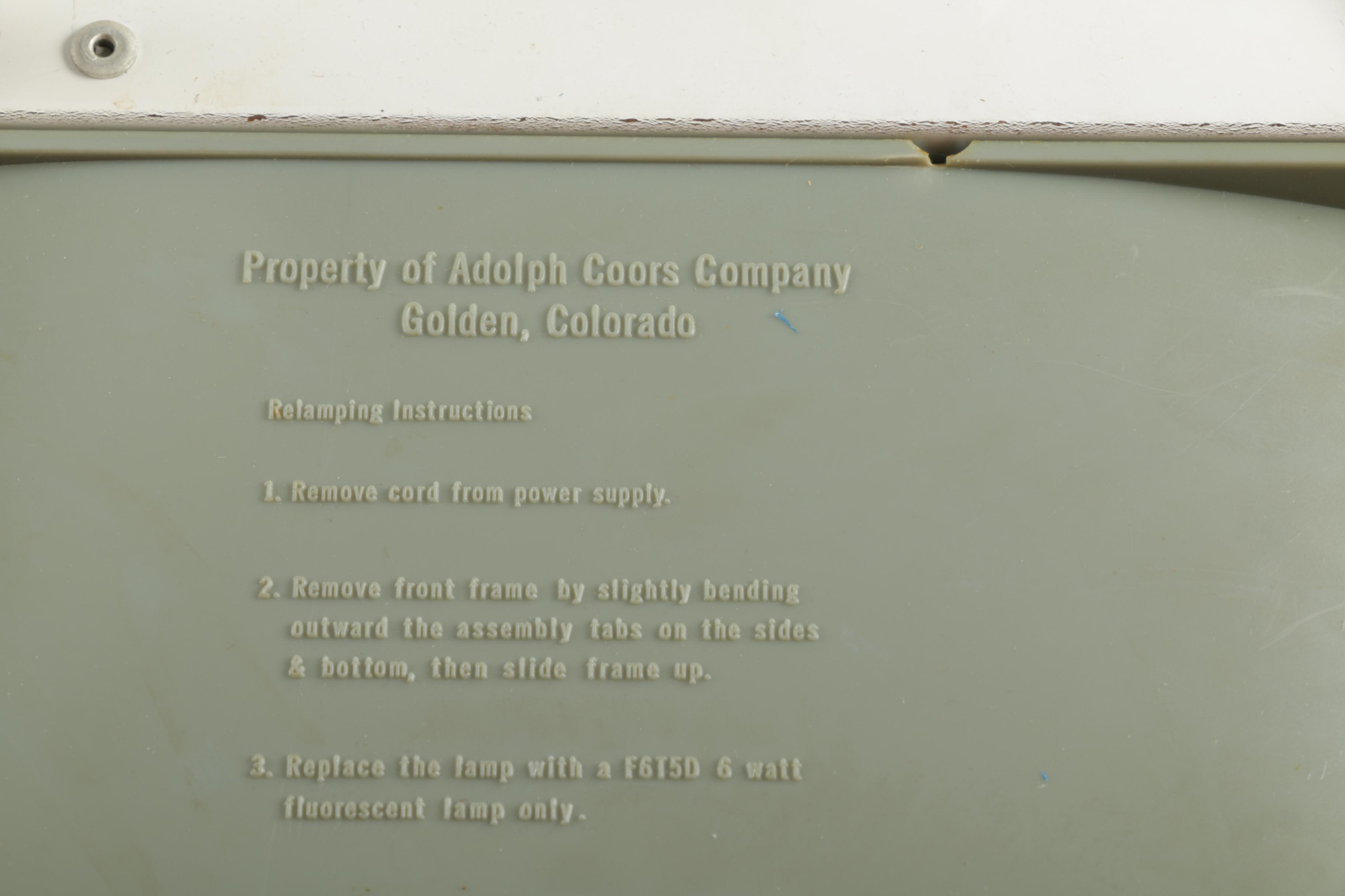 Lighted Coors Beer Sign