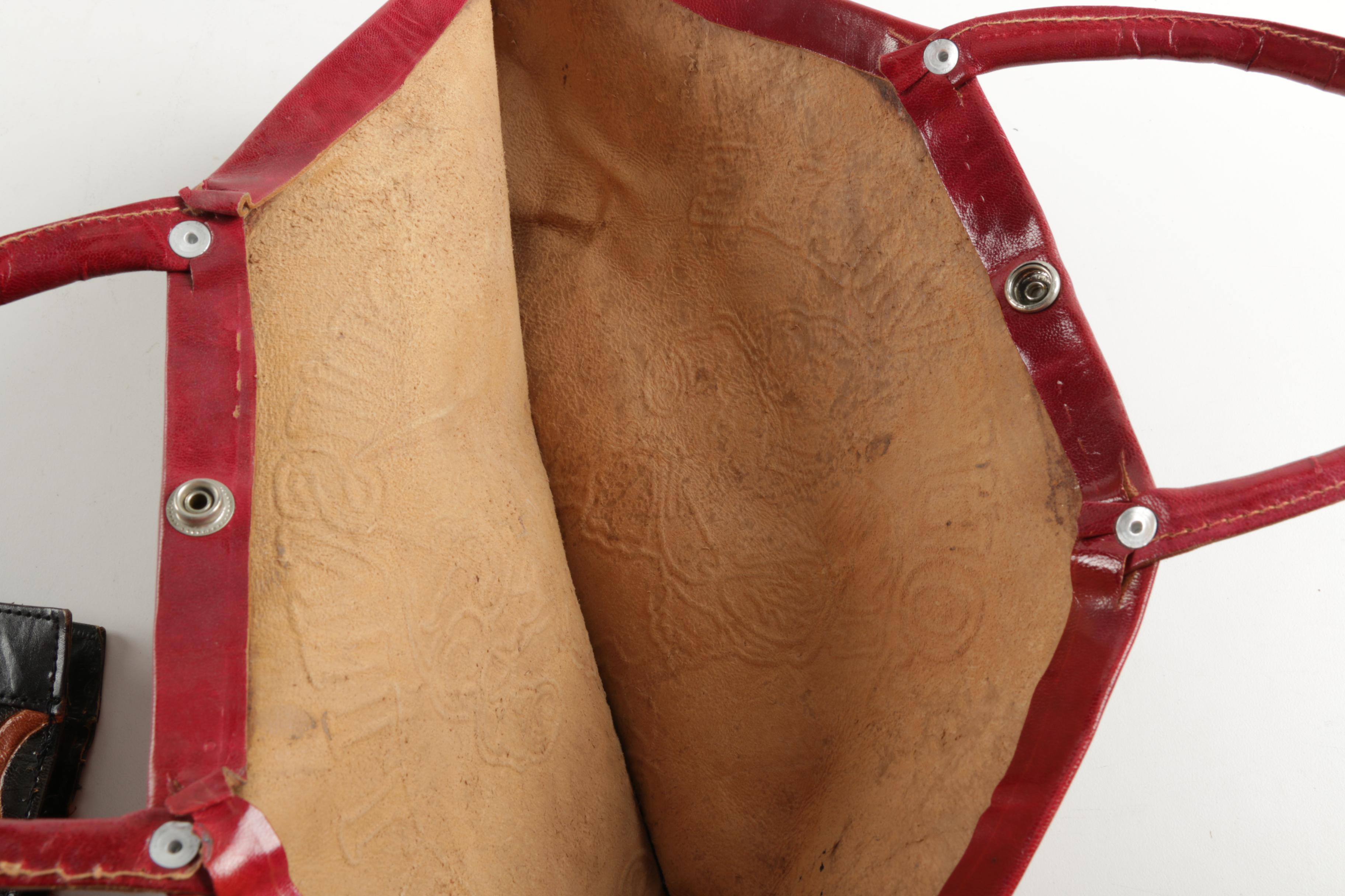 Hand-Tooled Leather Handbags Including Louisville Cardinals Handbag